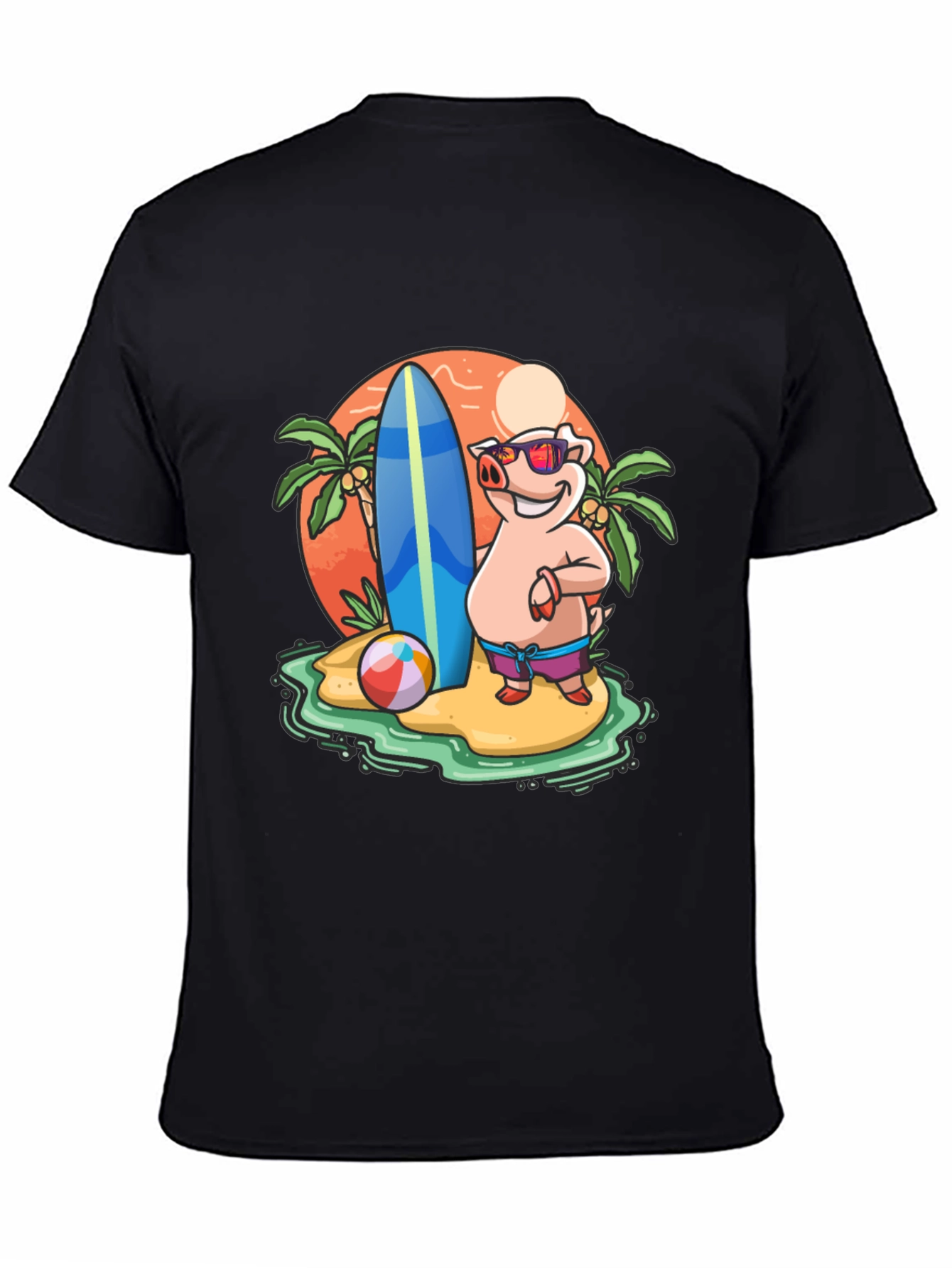 Funny Pig Beach T-Shirt - Summer Vibes