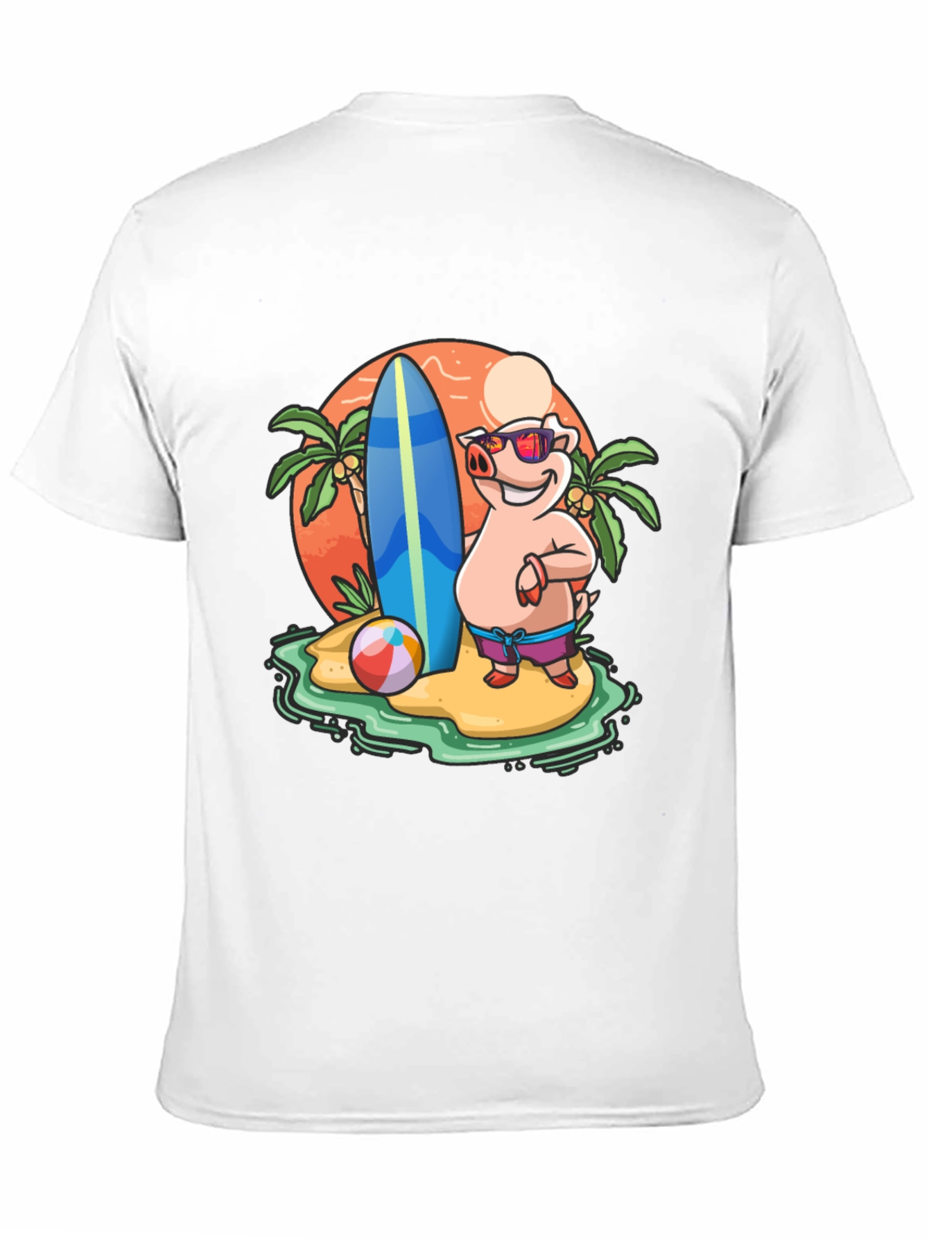 Funny Pig Beach T-Shirt - Summer Vibes