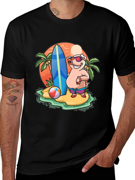 Funny Pig Beach T-Shirt - Summer Vibes