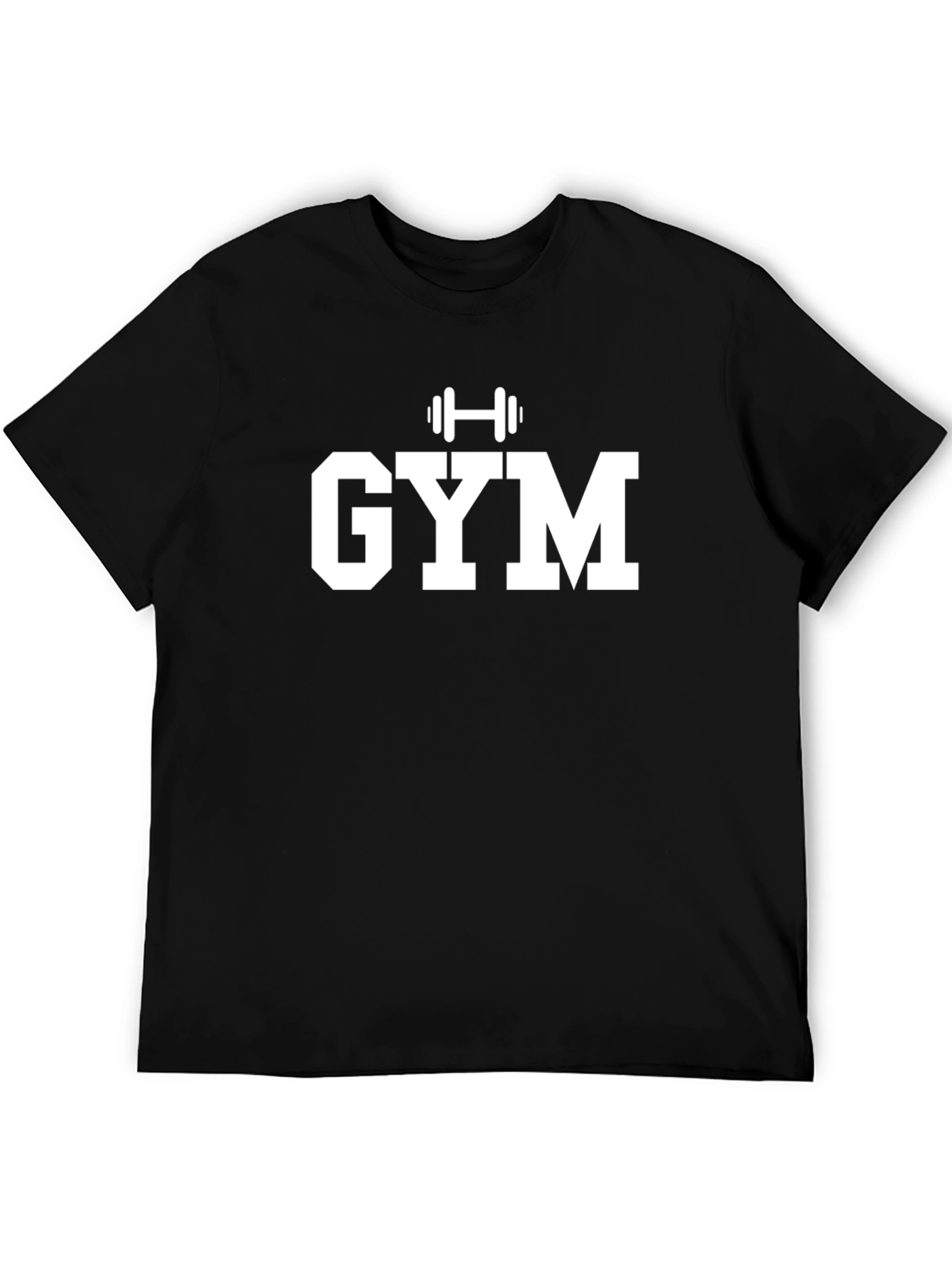 GYM Workout T-Shirt - Black with White Graphic