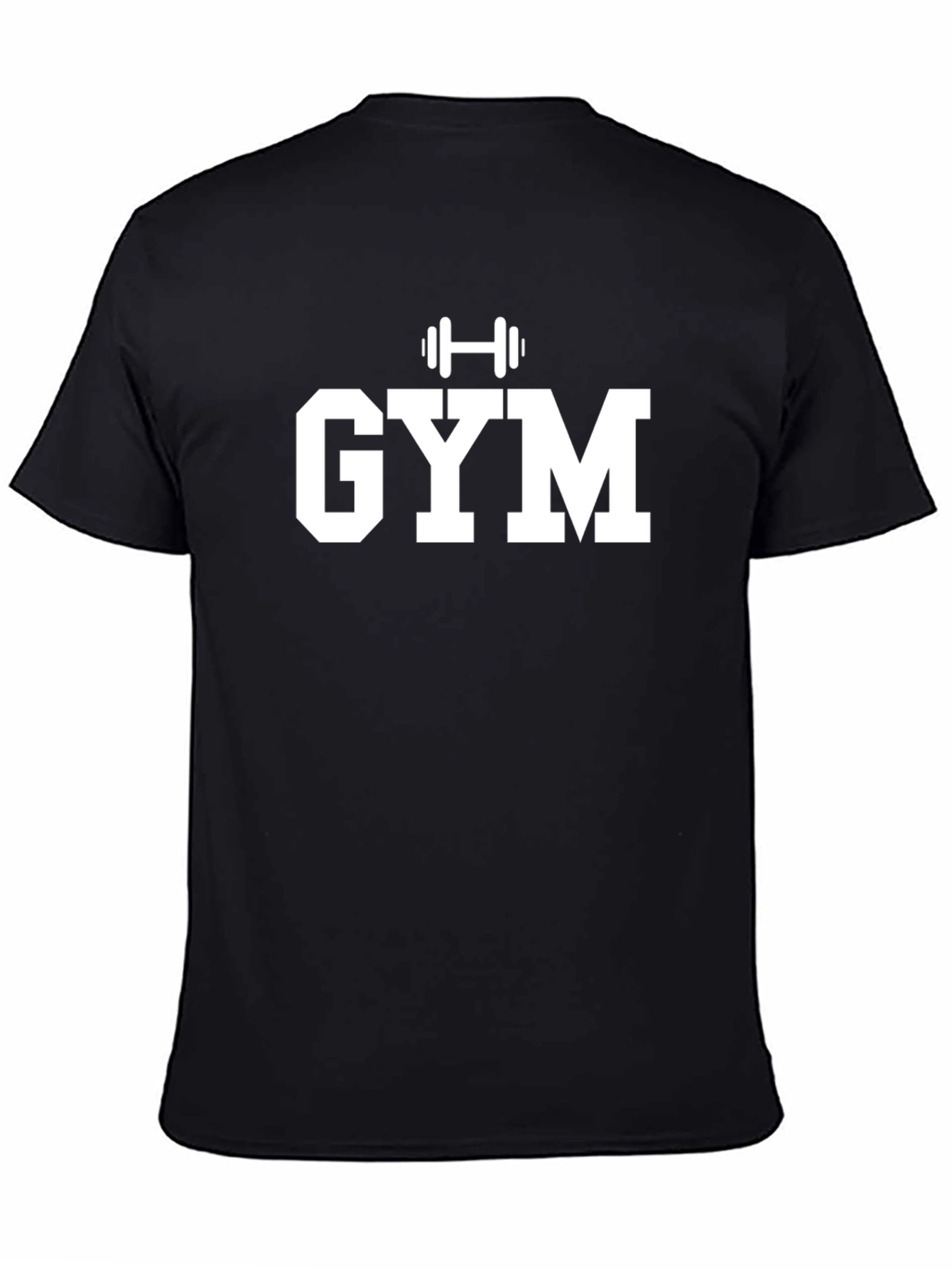 GYM Workout T-Shirt - Black with White Graphic