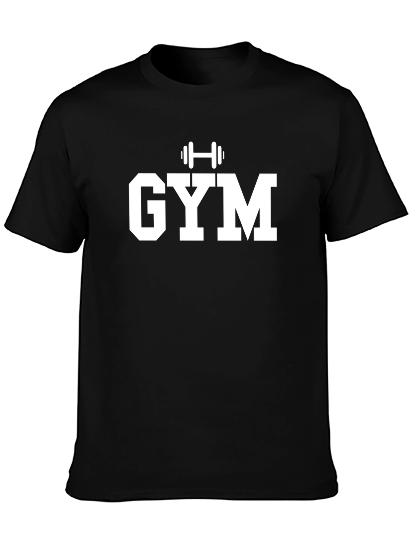 GYM Workout T-Shirt - Black with White Graphic