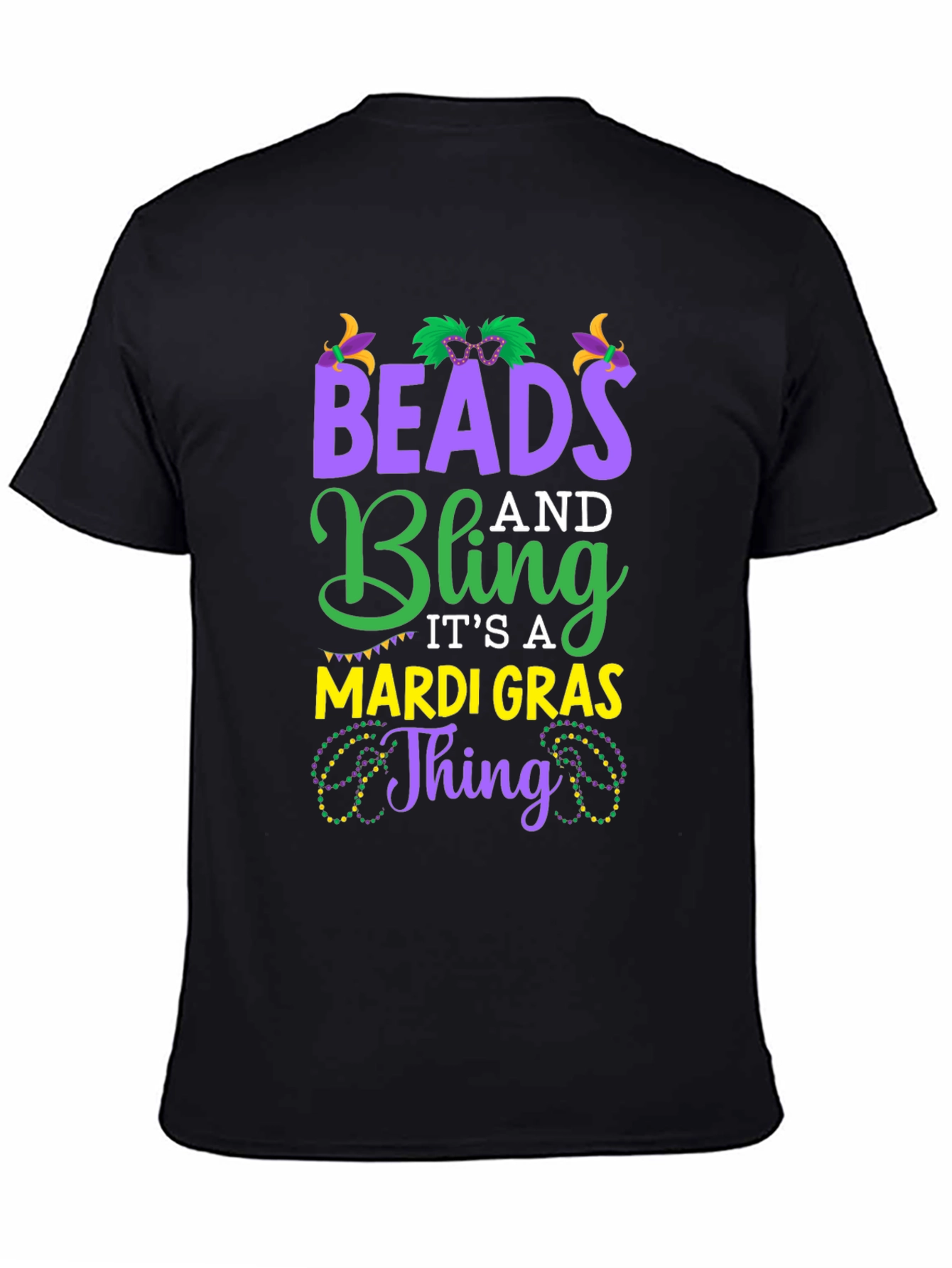 Mardi Gras Beads and Bling Graphic Tee