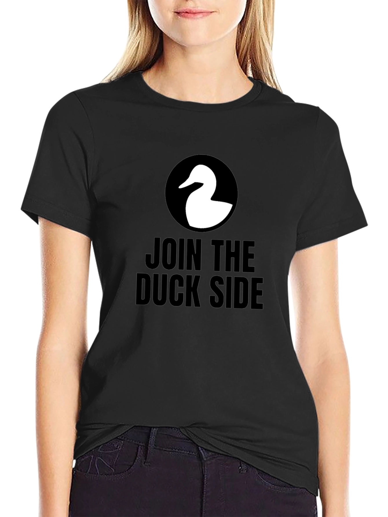 Join the Duck Side T-Shirt - Black Cotton Tee
