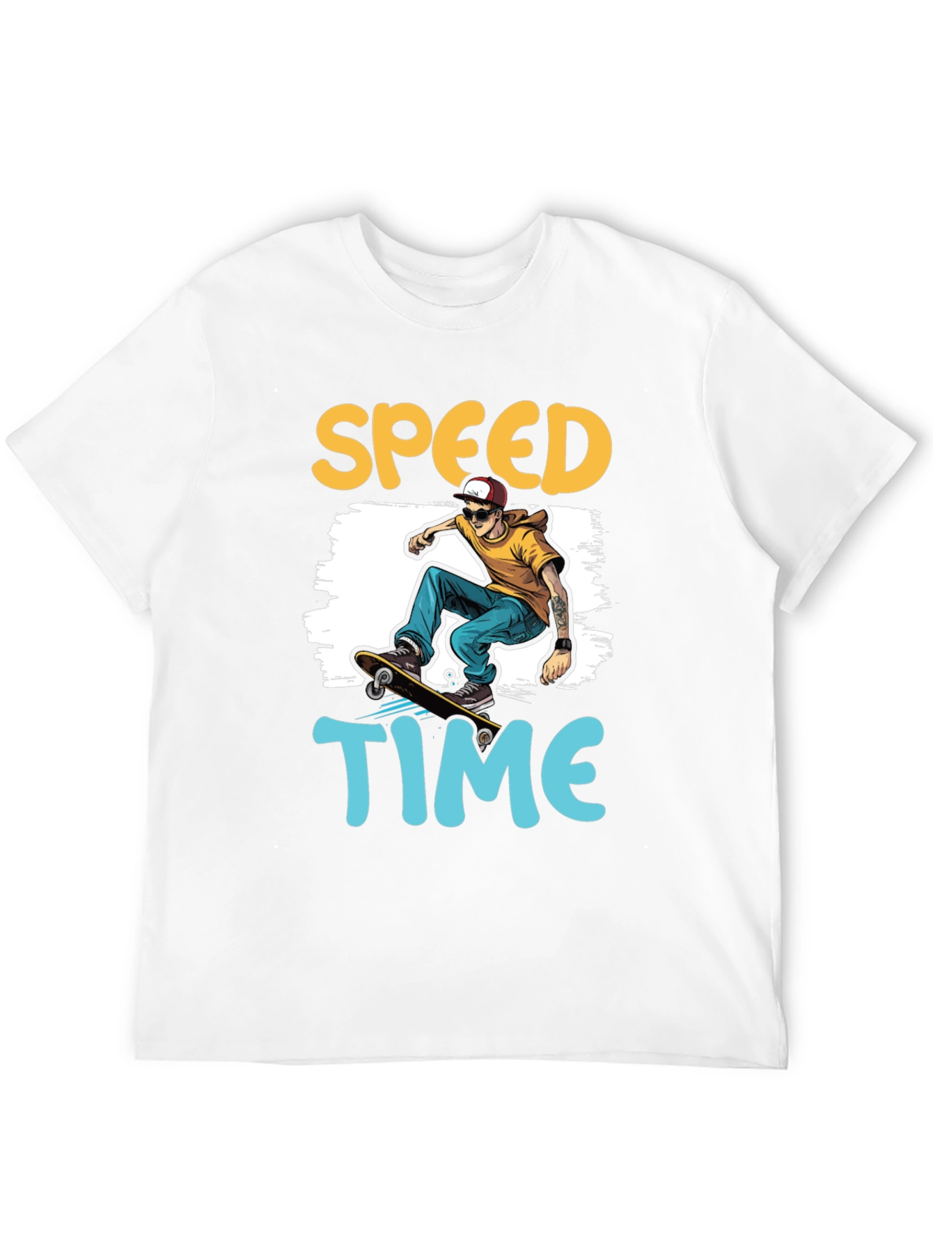 Skateboarding Speed Time Graphic Tee - Black