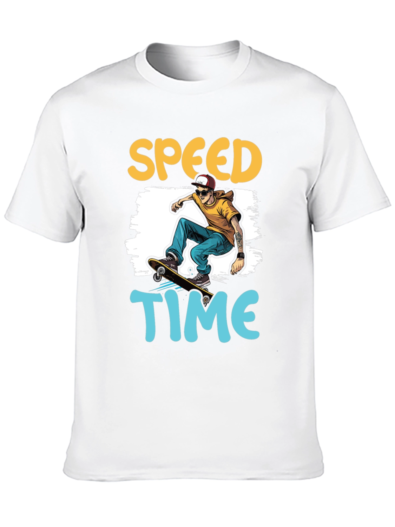 Skateboarding Speed Time Graphic Tee - Black