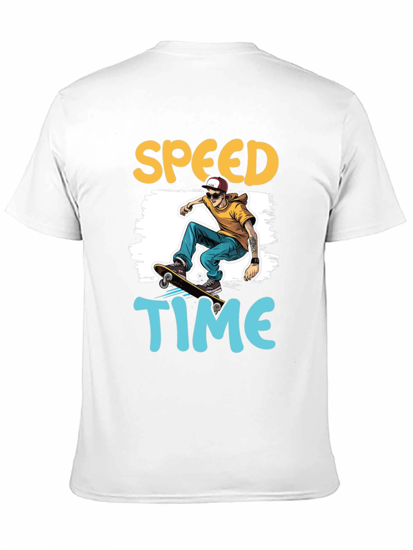 Skateboarding Speed Time Graphic Tee - Black
