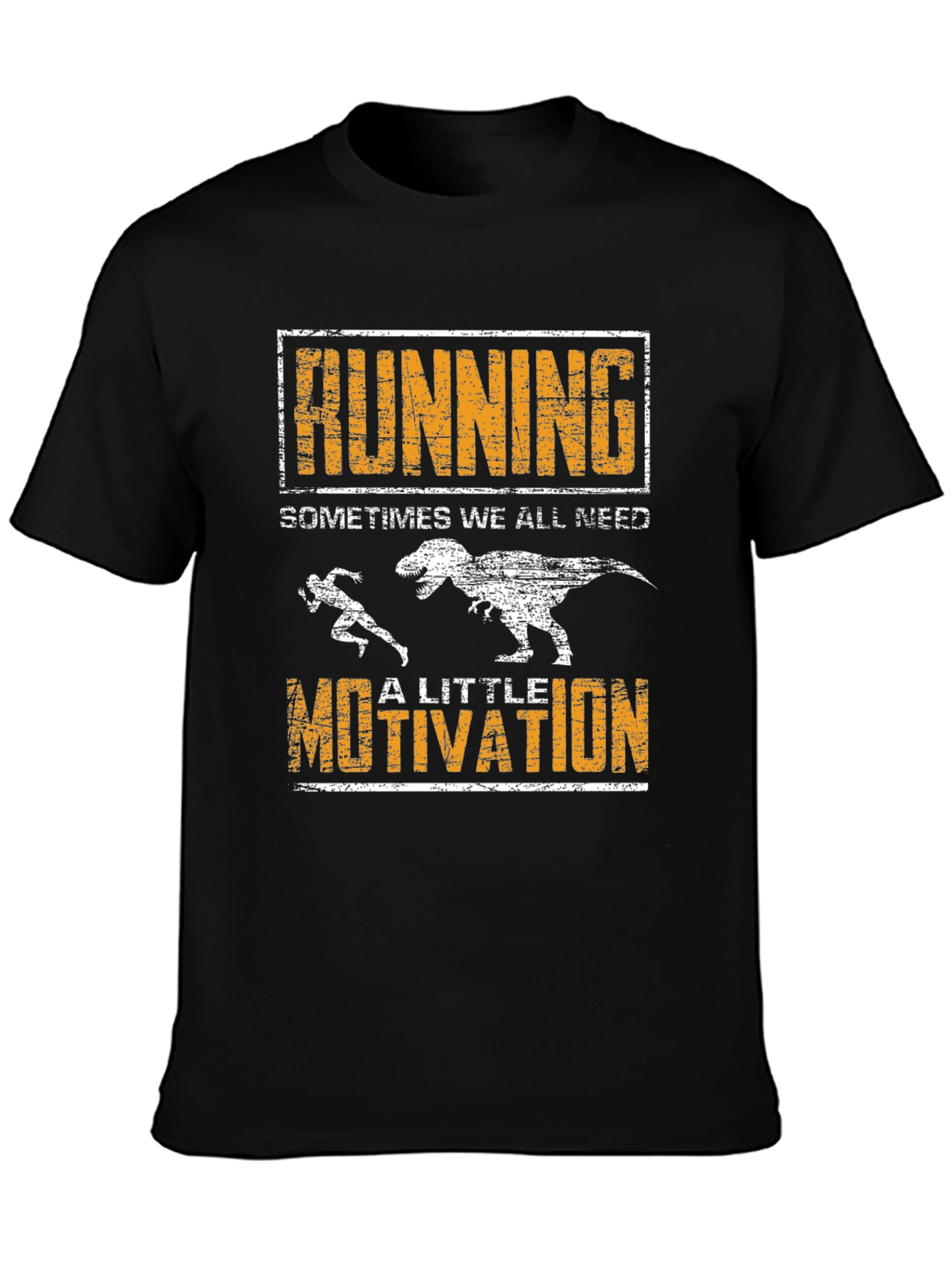 Running Motivation T-Shirt - Dinosaur Chase Graphic