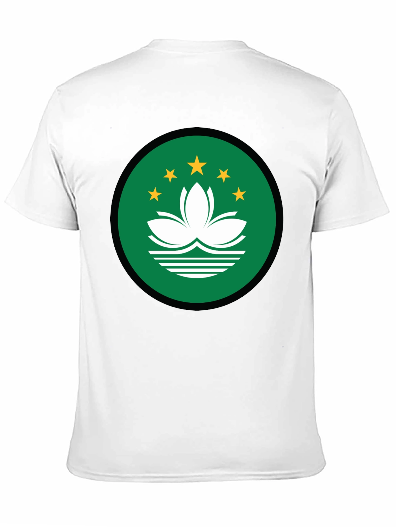 Macau Flag T-Shirt | Black Crew Neck Tee