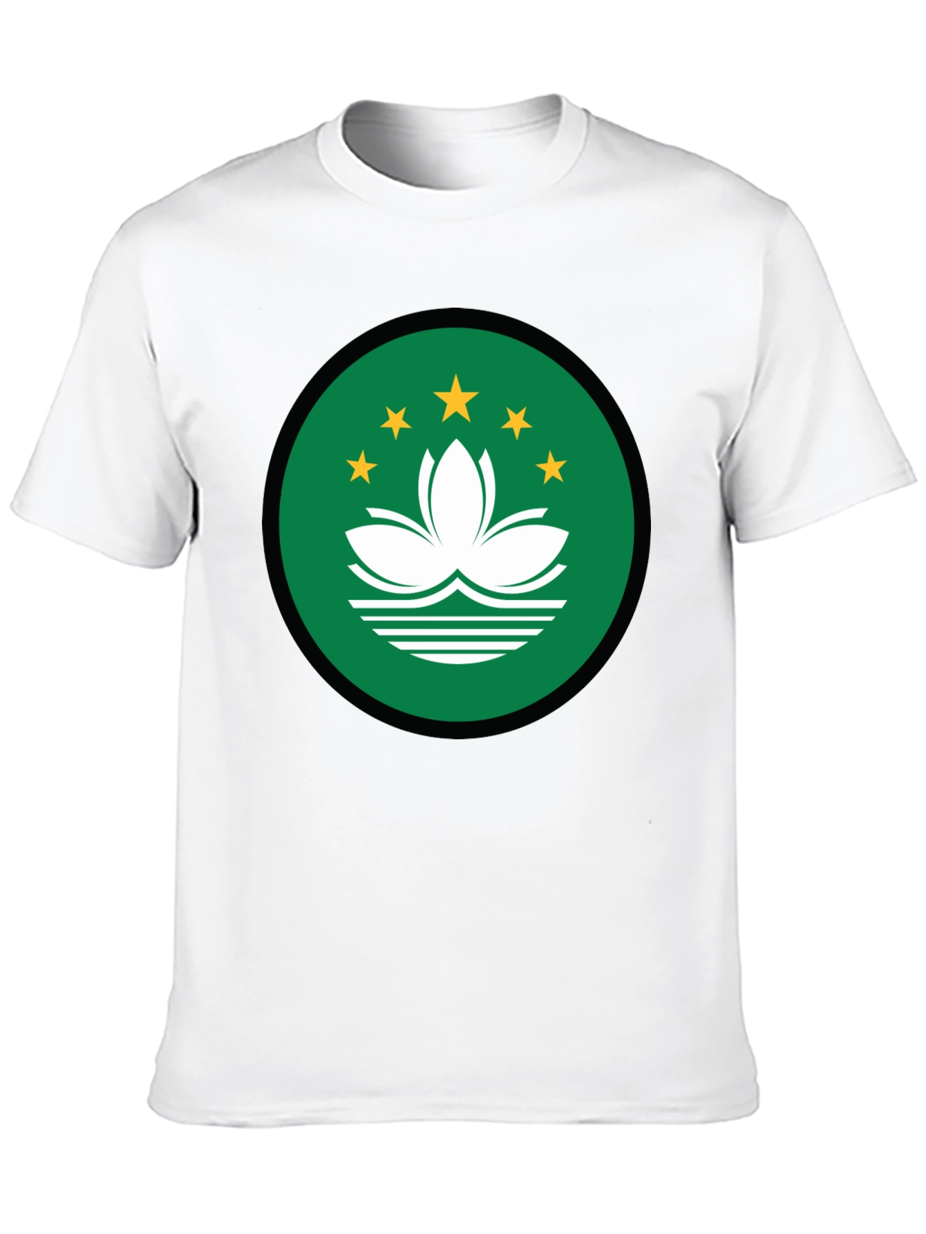 Macau Flag T-Shirt | Black Crew Neck Tee