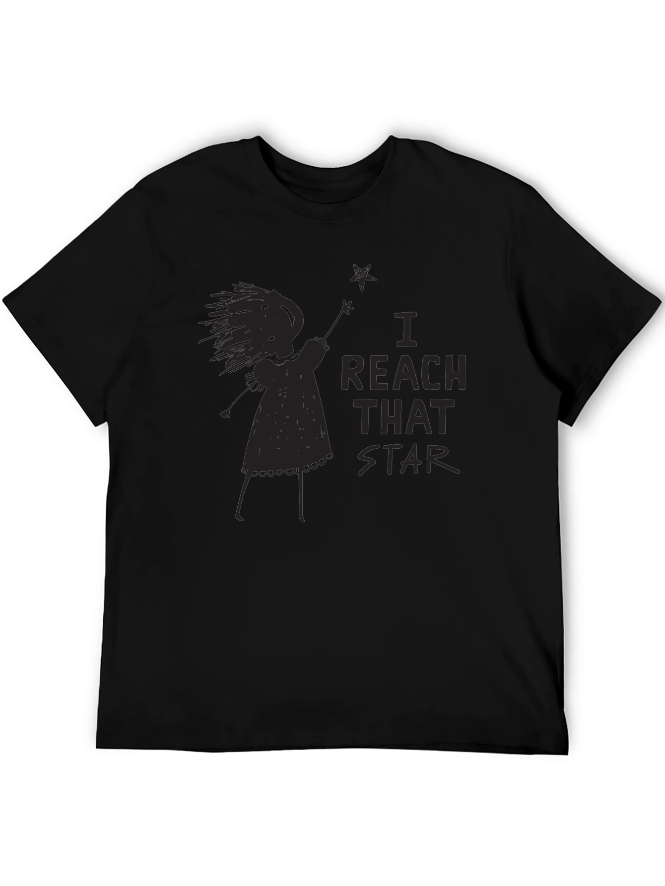 I Reach That Star Black Graphic Tee