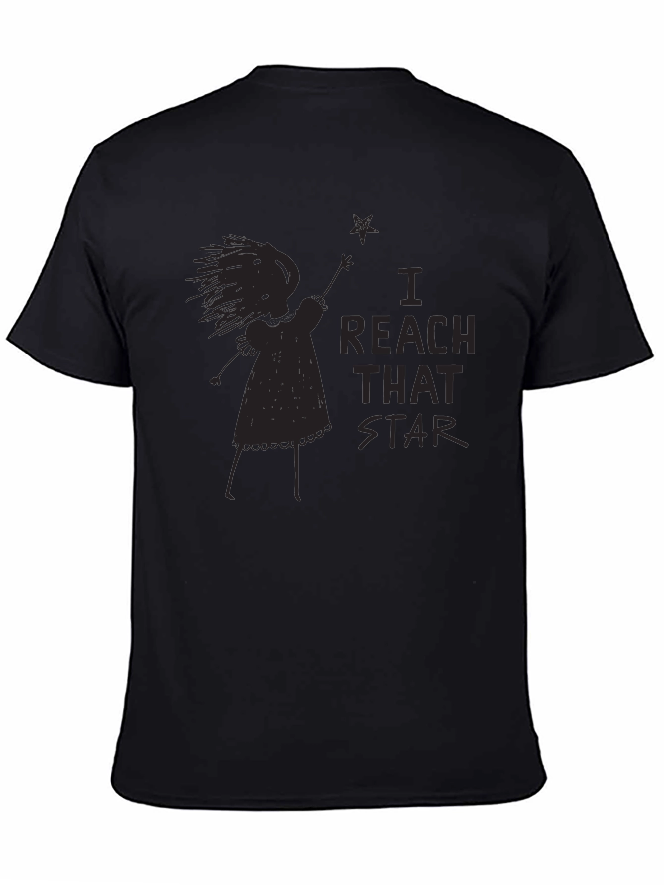 I Reach That Star Black Graphic Tee