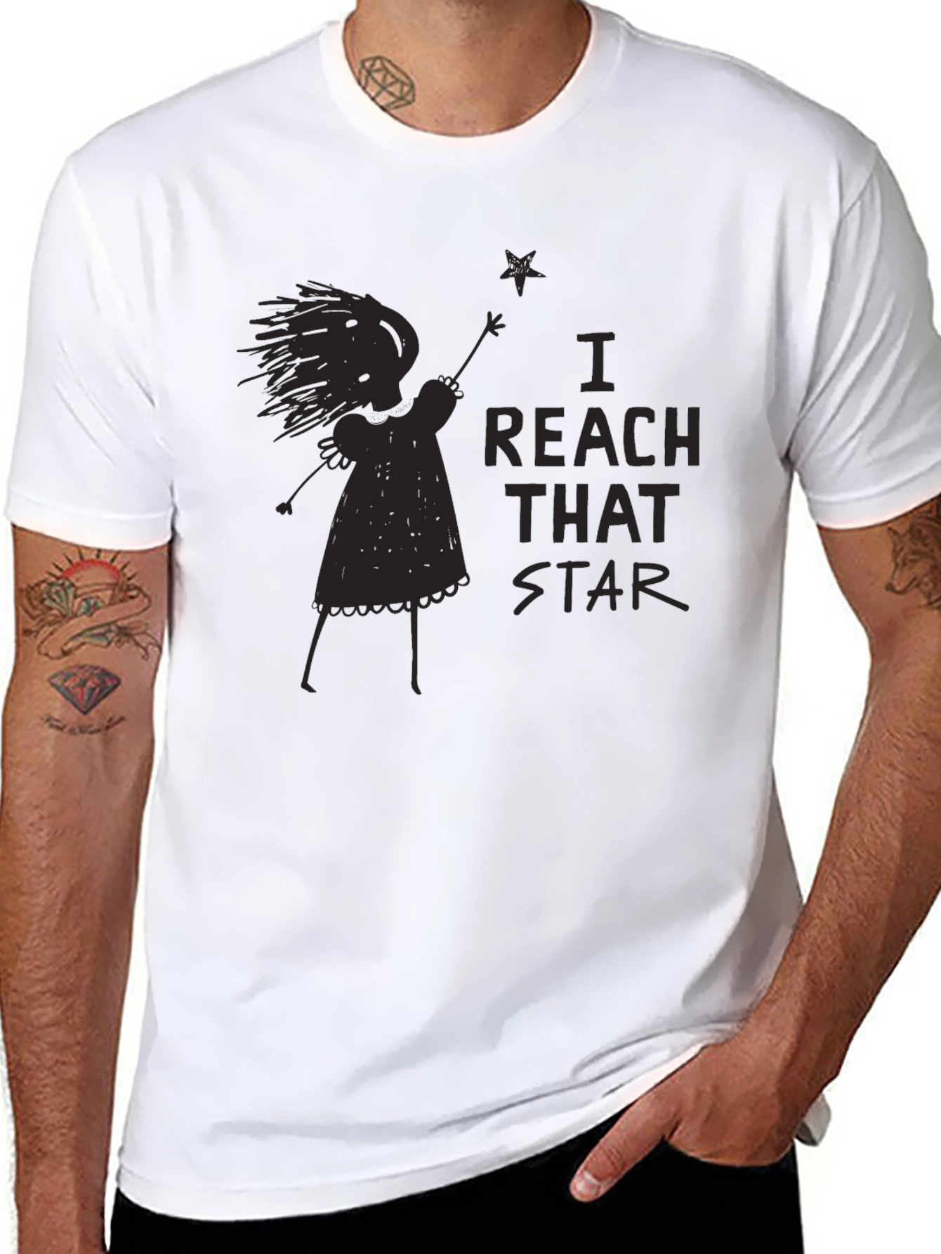 I Reach That Star Black Graphic Tee