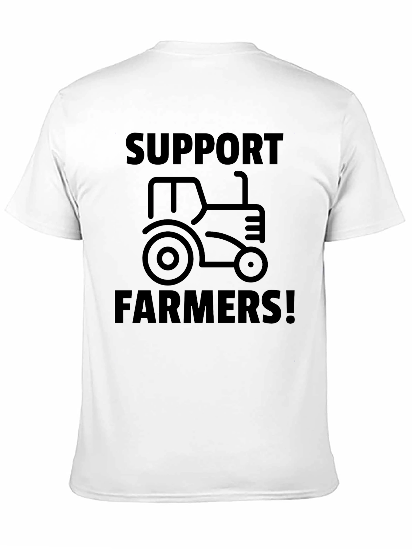 Support Farmers Tractor Graphic Tee - Black