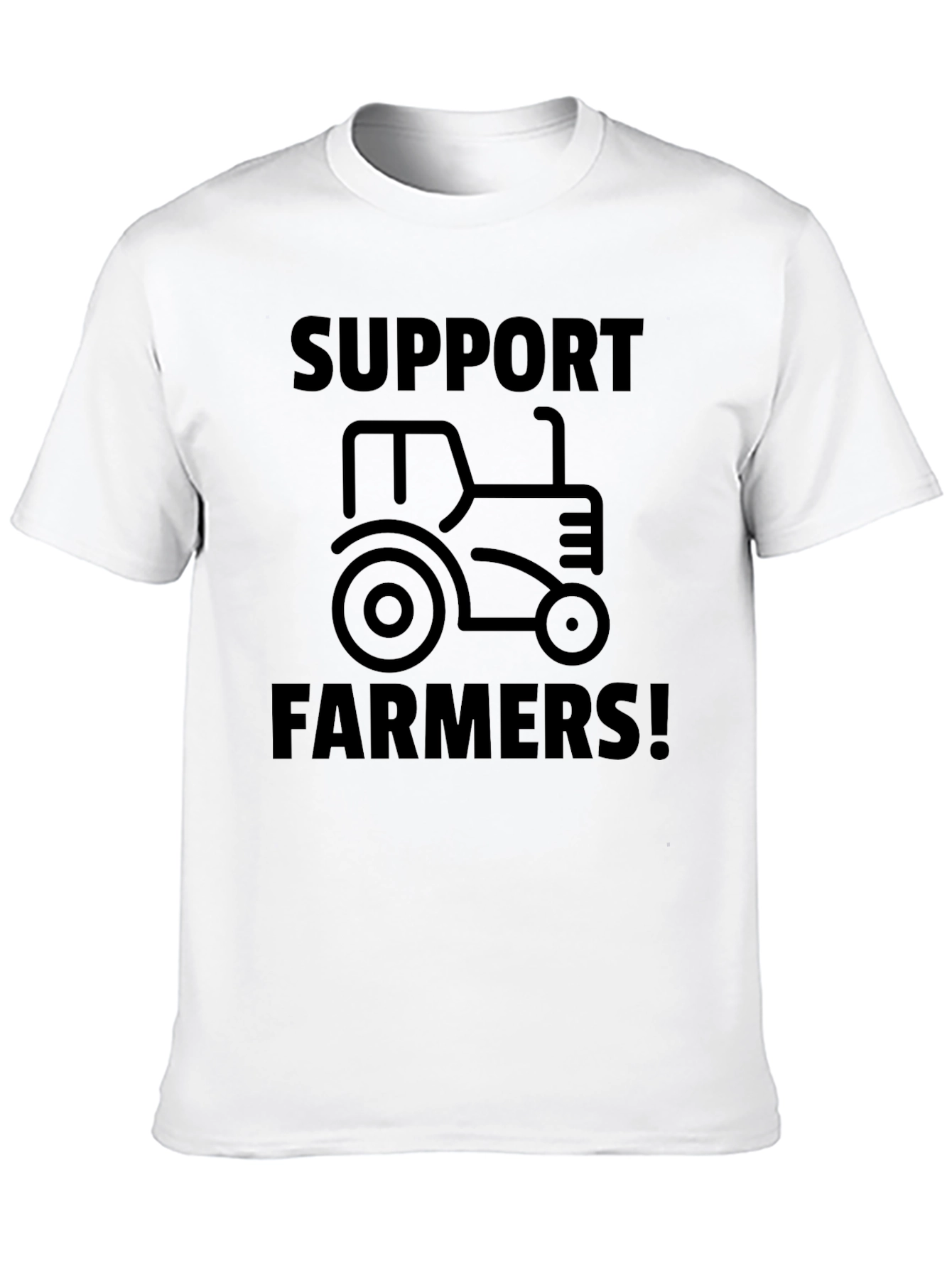 Support Farmers Tractor Graphic Tee - Black