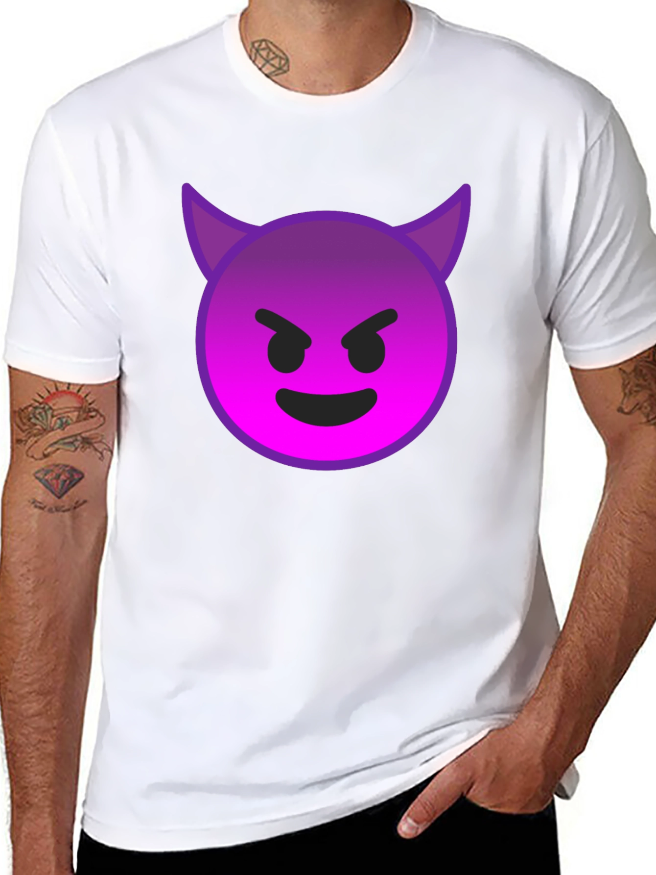 Devil Emoji Graphic Tee - Black