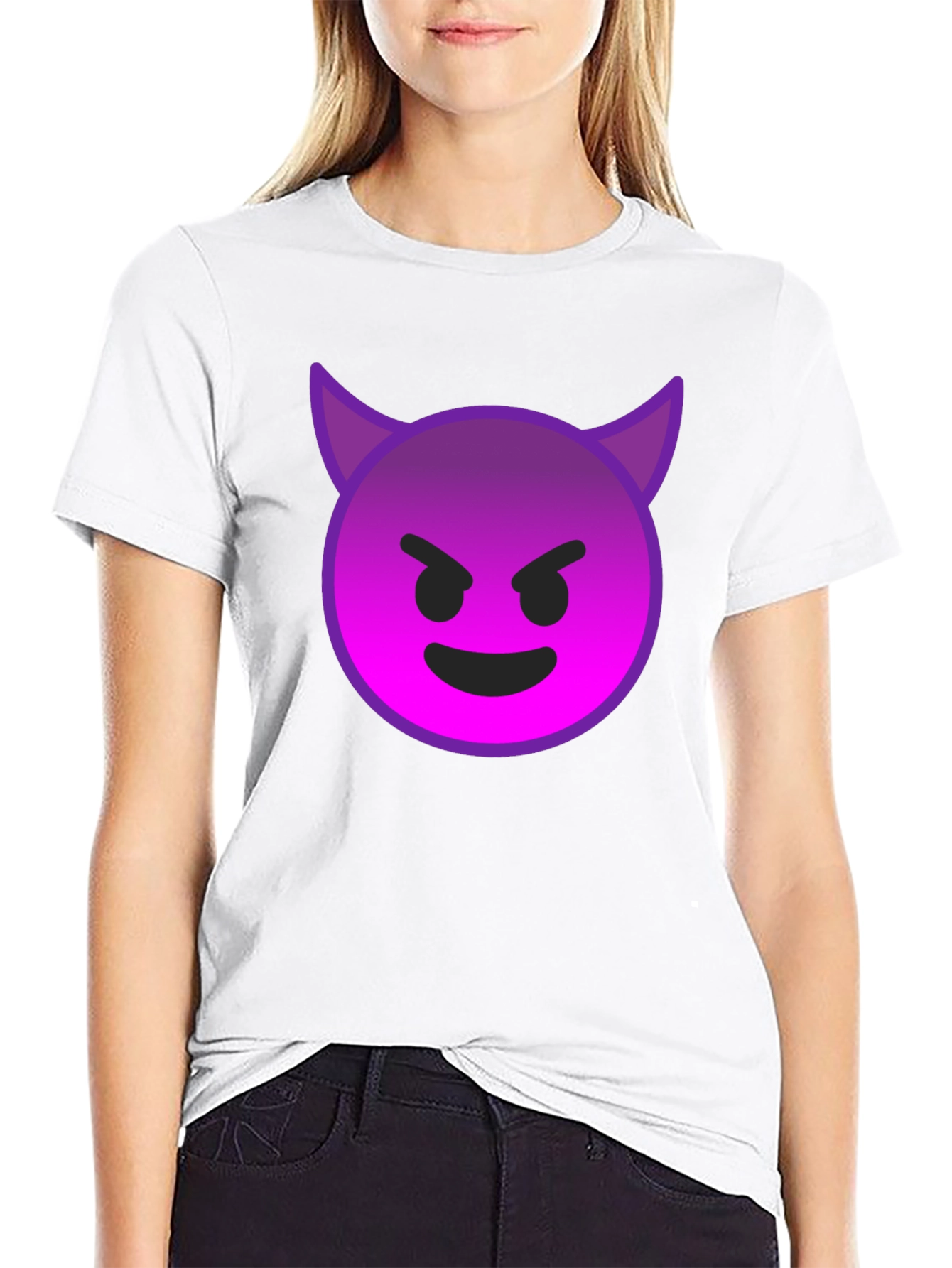 Devil Emoji Graphic Tee - Black