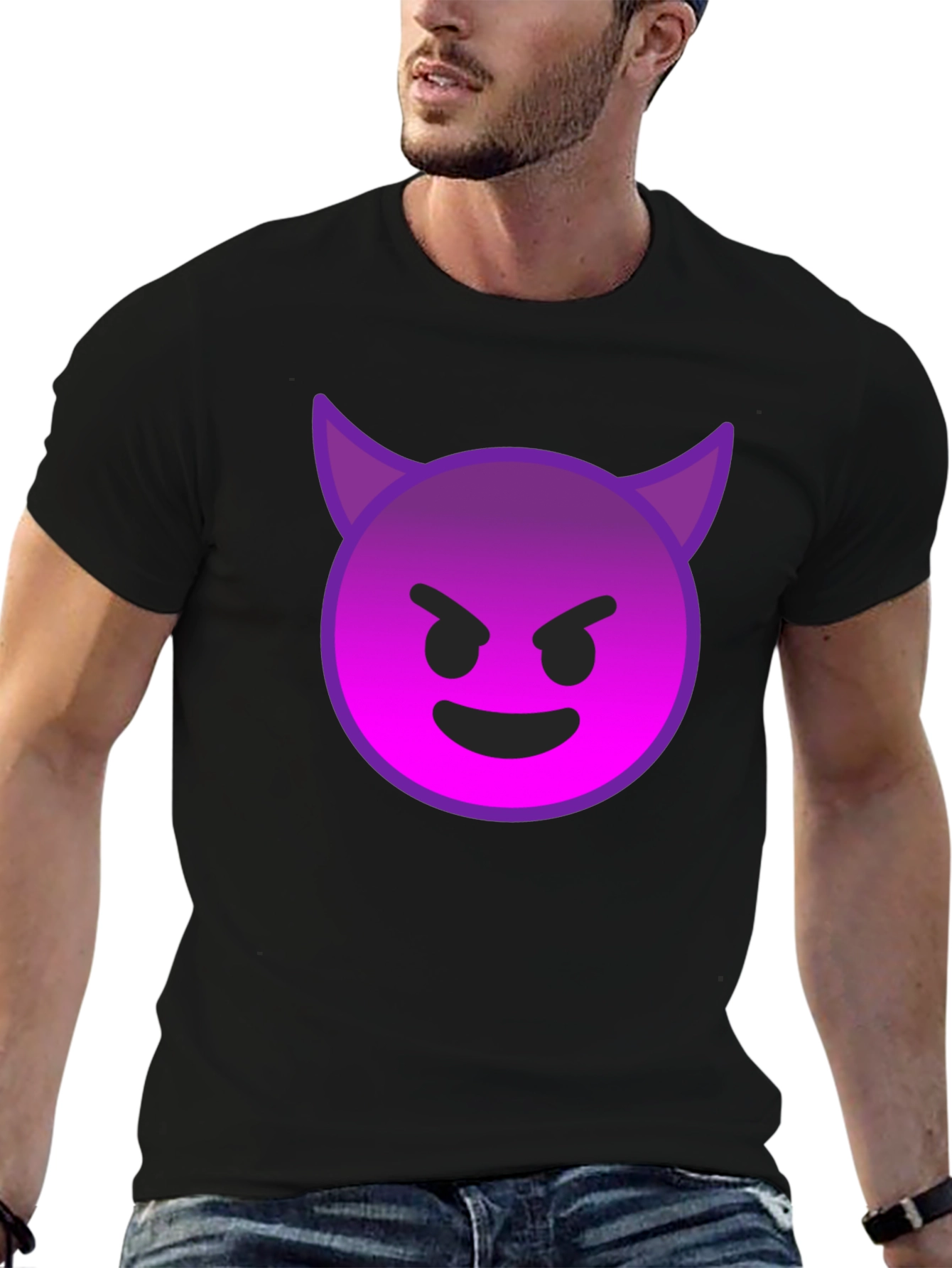 Devil Emoji Graphic Tee - Black