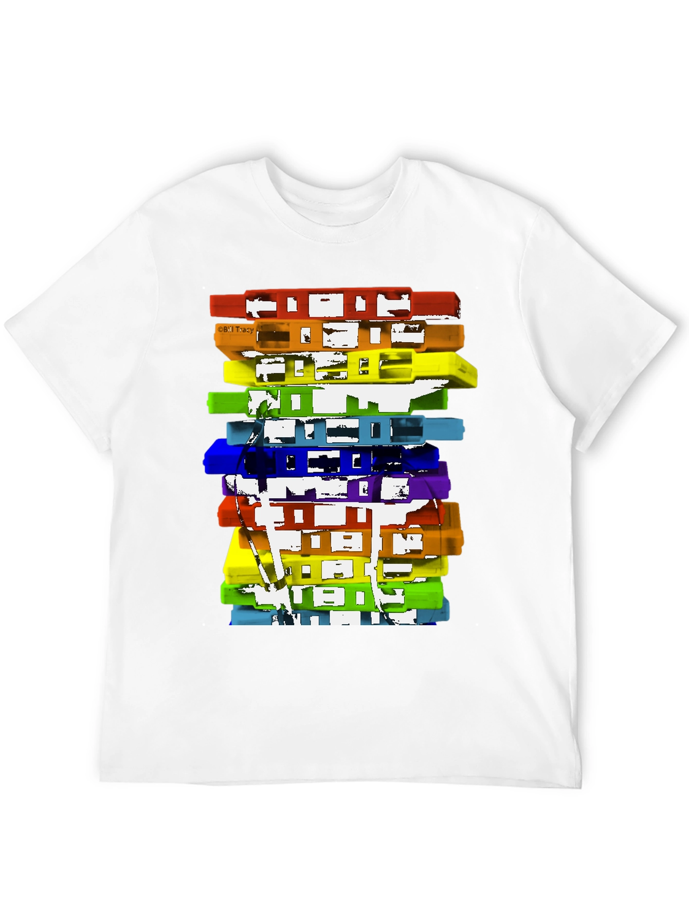 Retro Cassette Stack Black T-Shirt