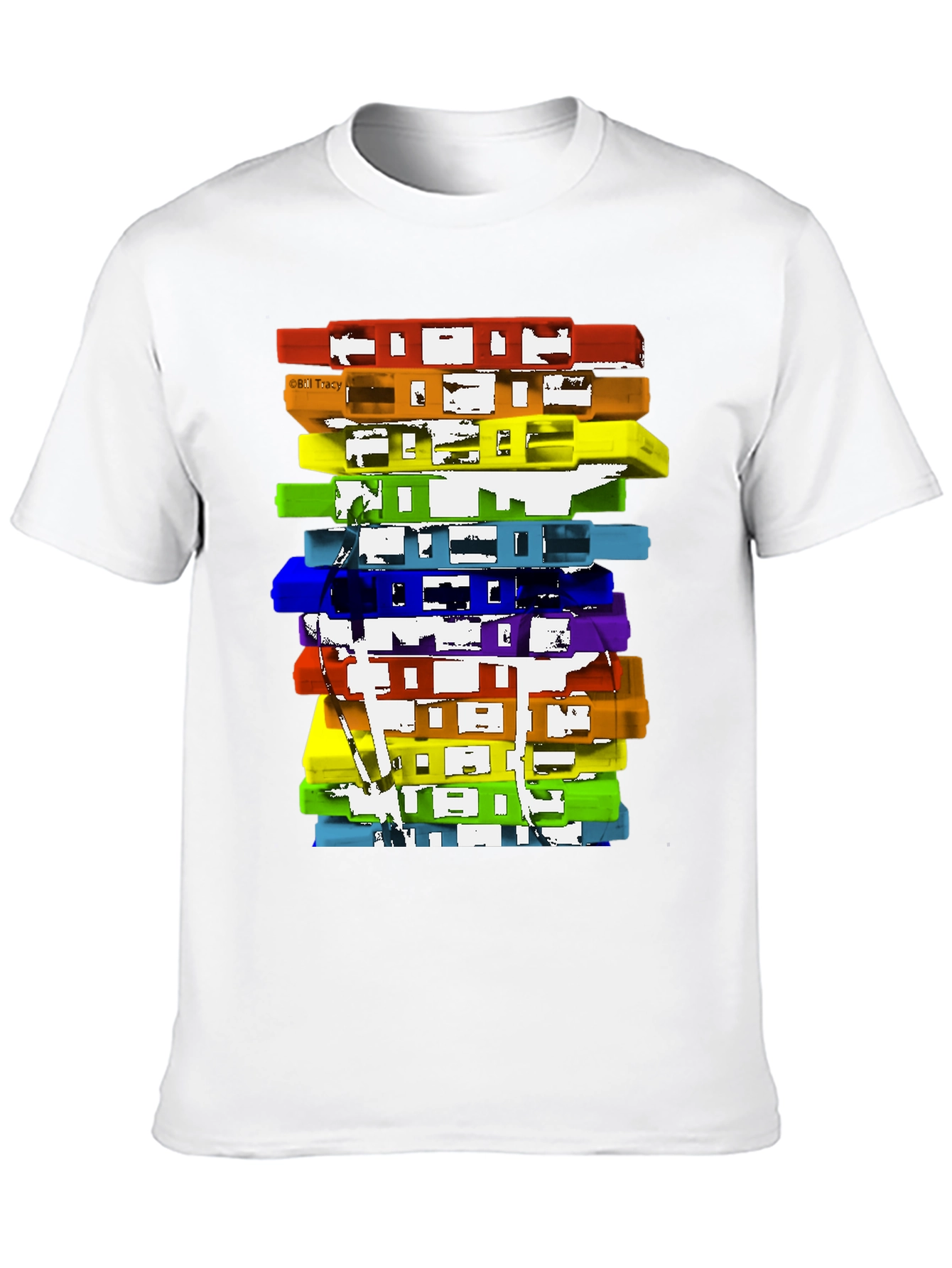 Retro Cassette Stack Black T-Shirt