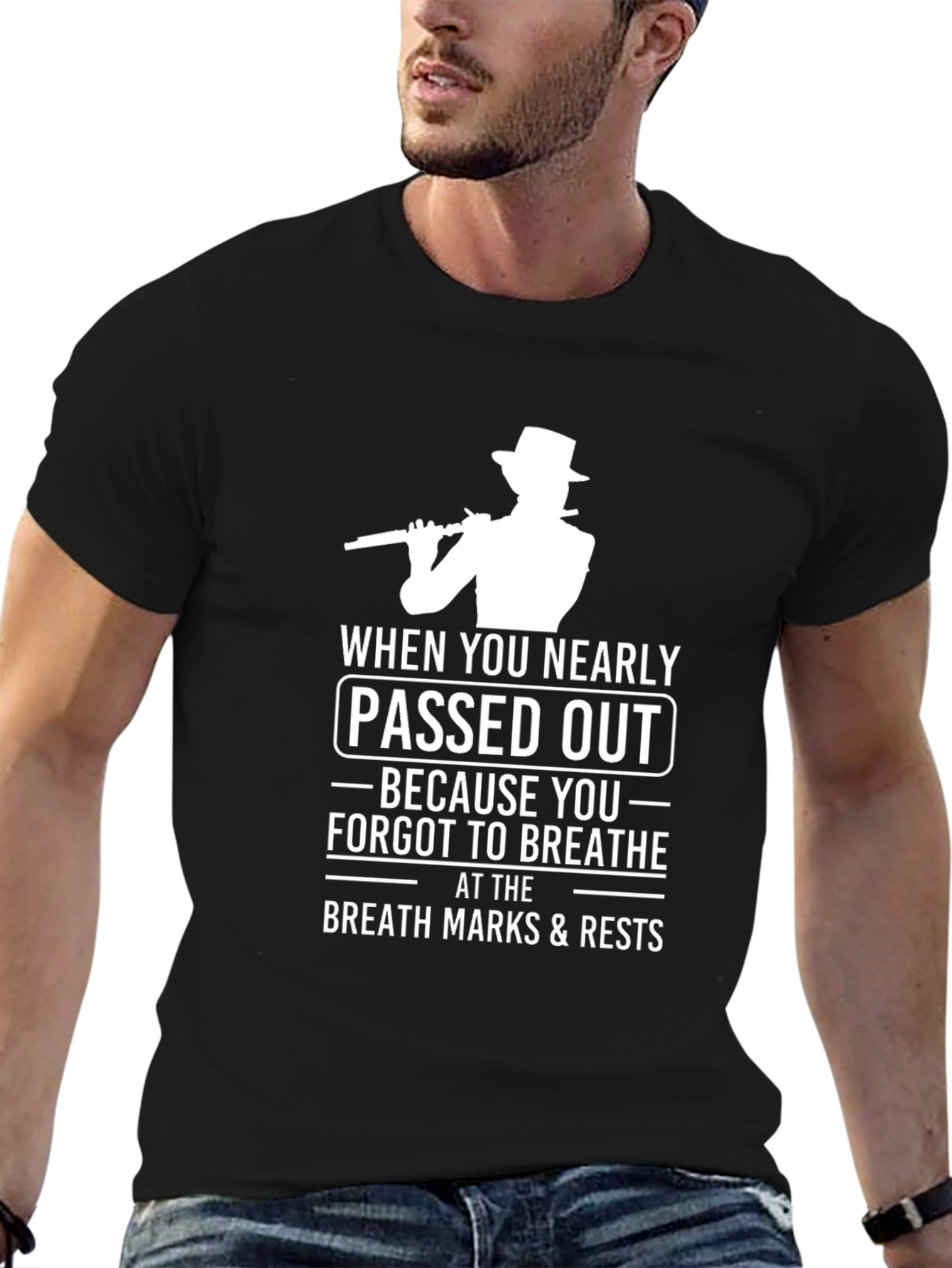 Musical Humor T-Shirt: Passed Out Musician Tee