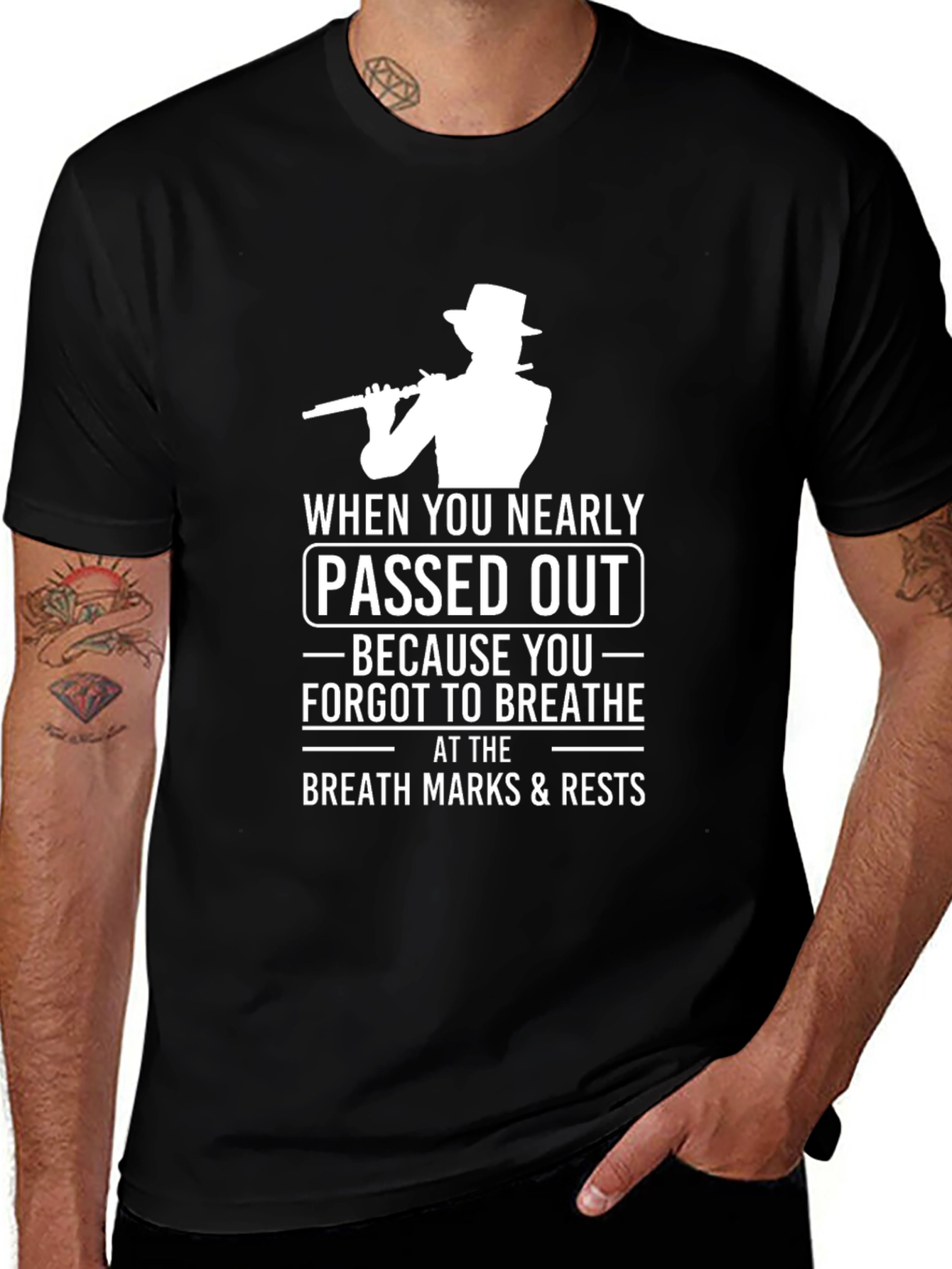 Musical Humor T-Shirt: Passed Out Musician Tee