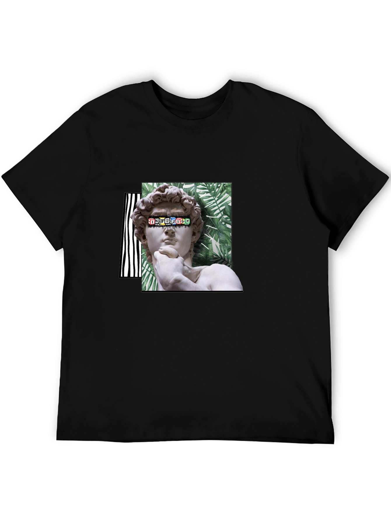 David Statue Graphic Print Black T-Shirt