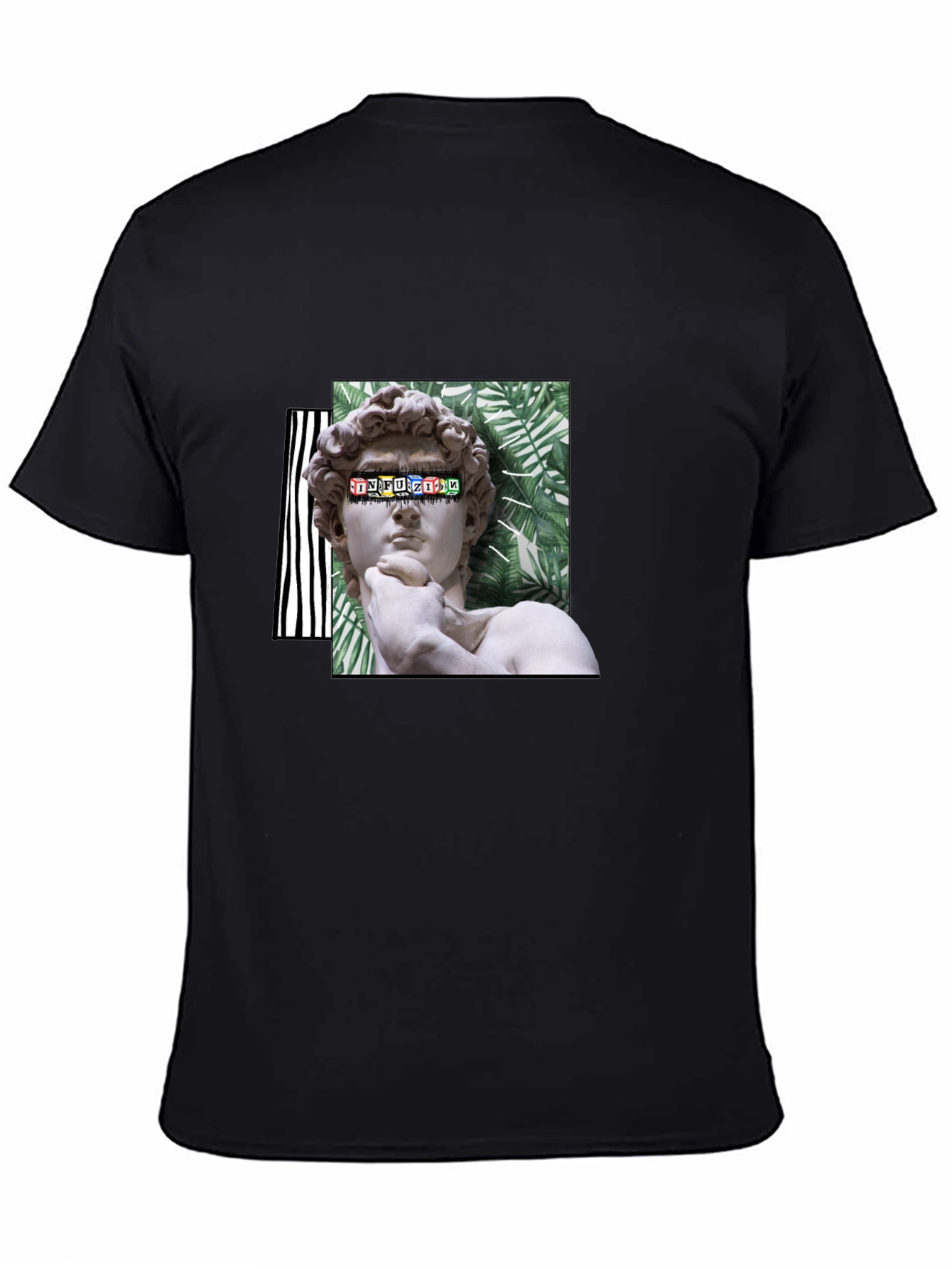 David Statue Graphic Print Black T-Shirt
