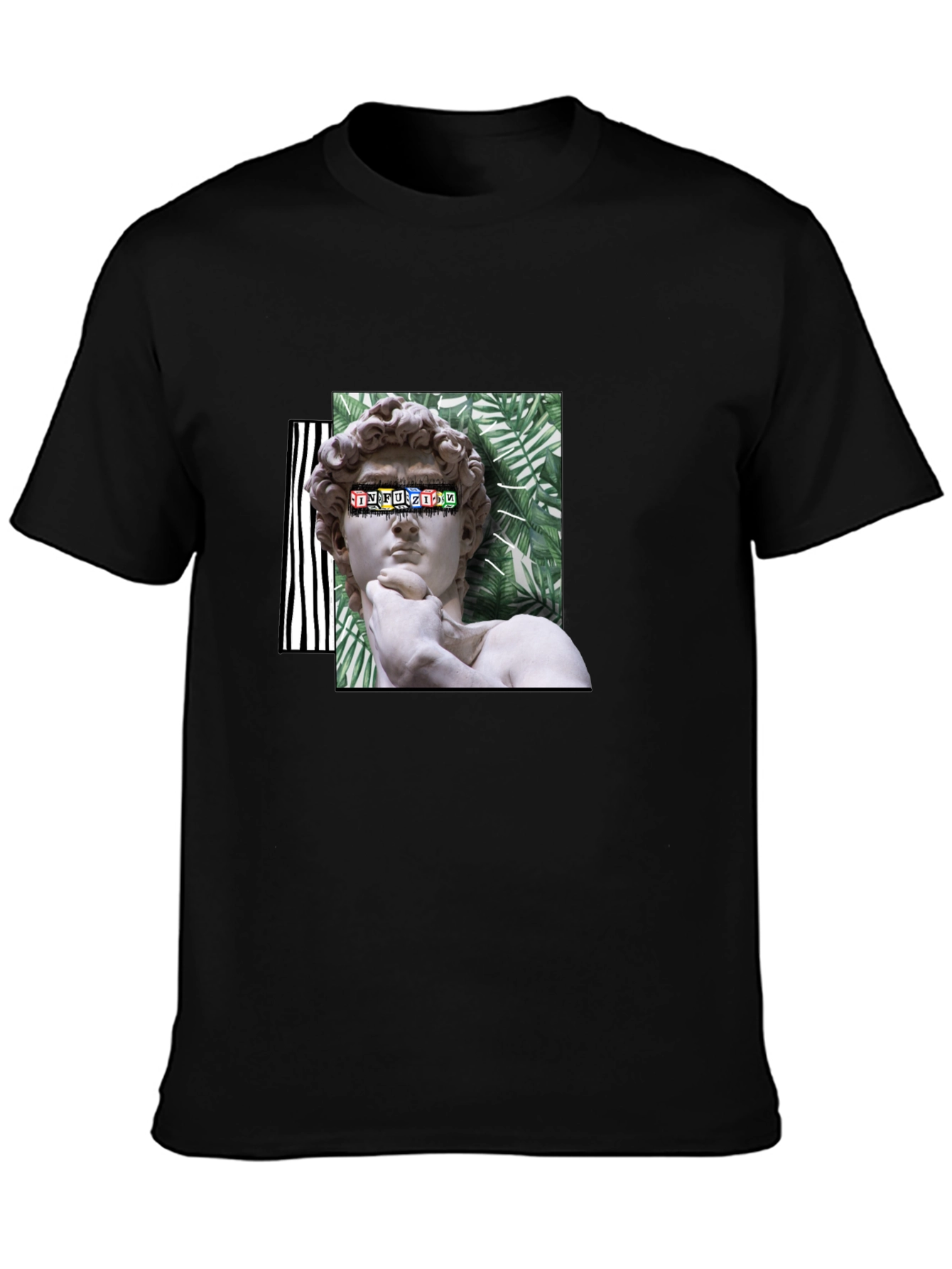 David Statue Graphic Print Black T-Shirt