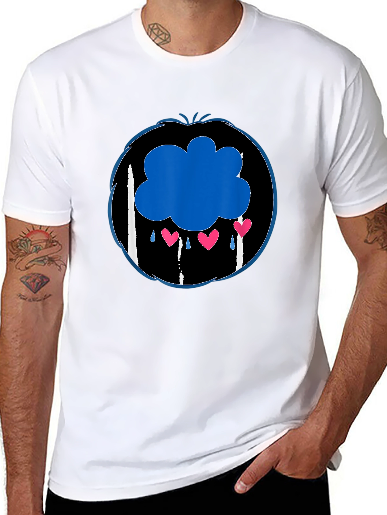 Grumpy Bear Inspired Graphic T-Shirt - Black