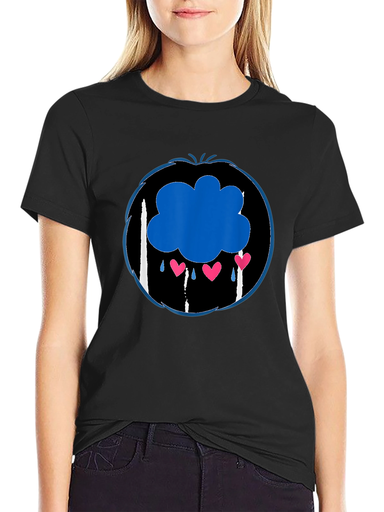 Grumpy Bear Inspired Graphic T-Shirt - Black