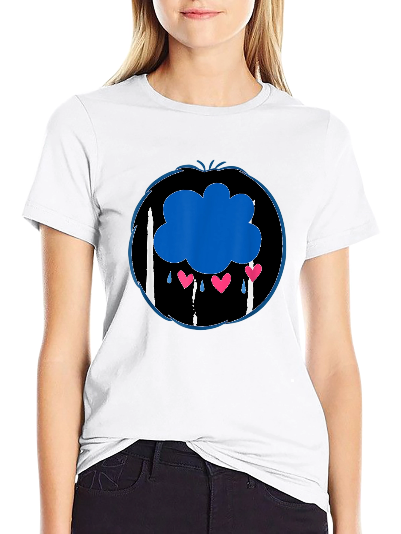 Grumpy Bear Inspired Graphic T-Shirt - Black