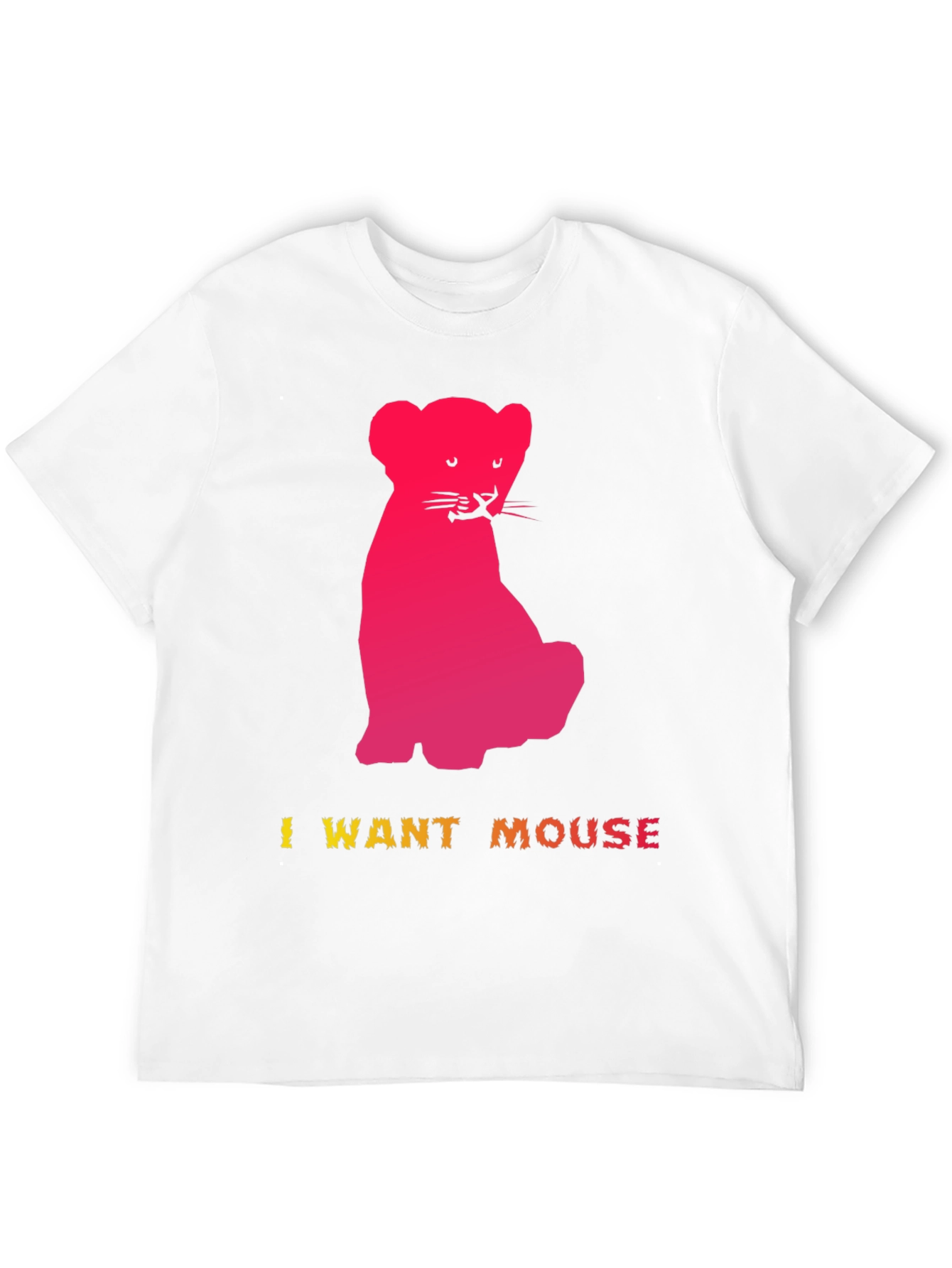 I Want Mouse Graphic Tee - Fun Kitten Design