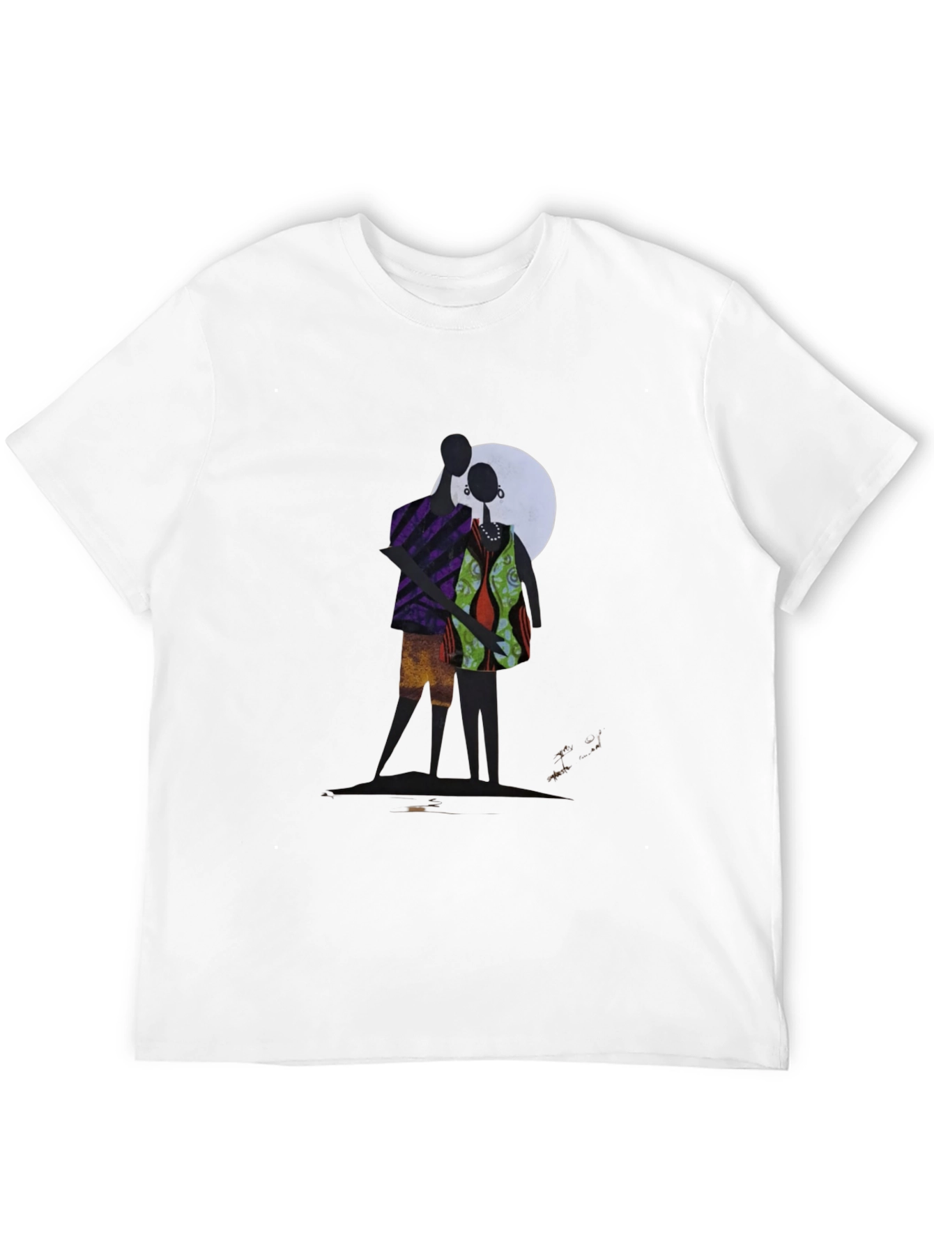 Abstract Couple Graphic Print Tee
