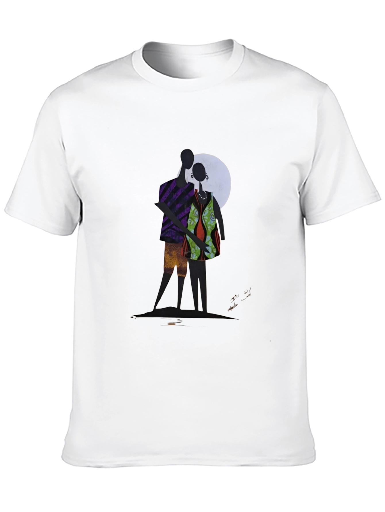 Abstract Couple Graphic Print Tee