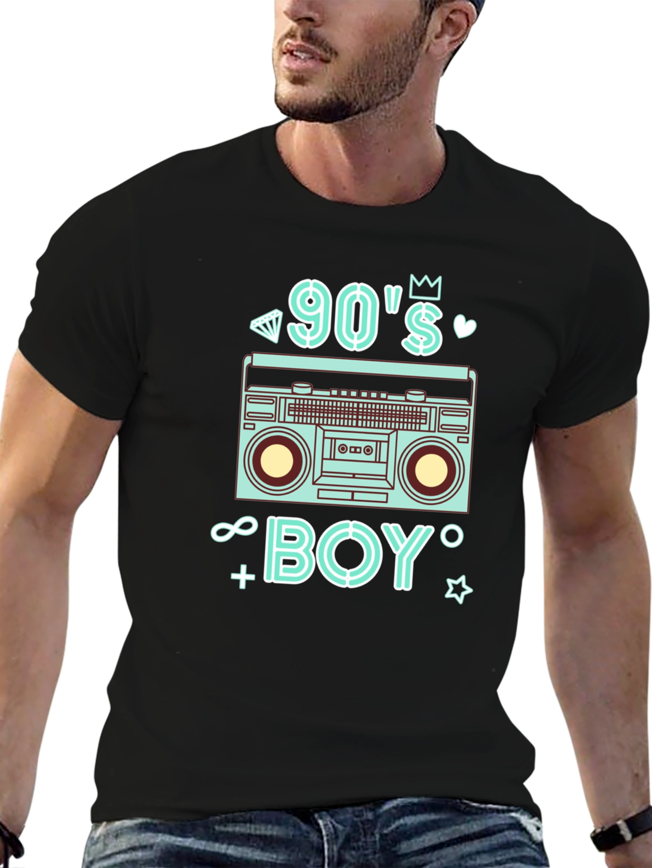 90s Boy Black Graphic Tee