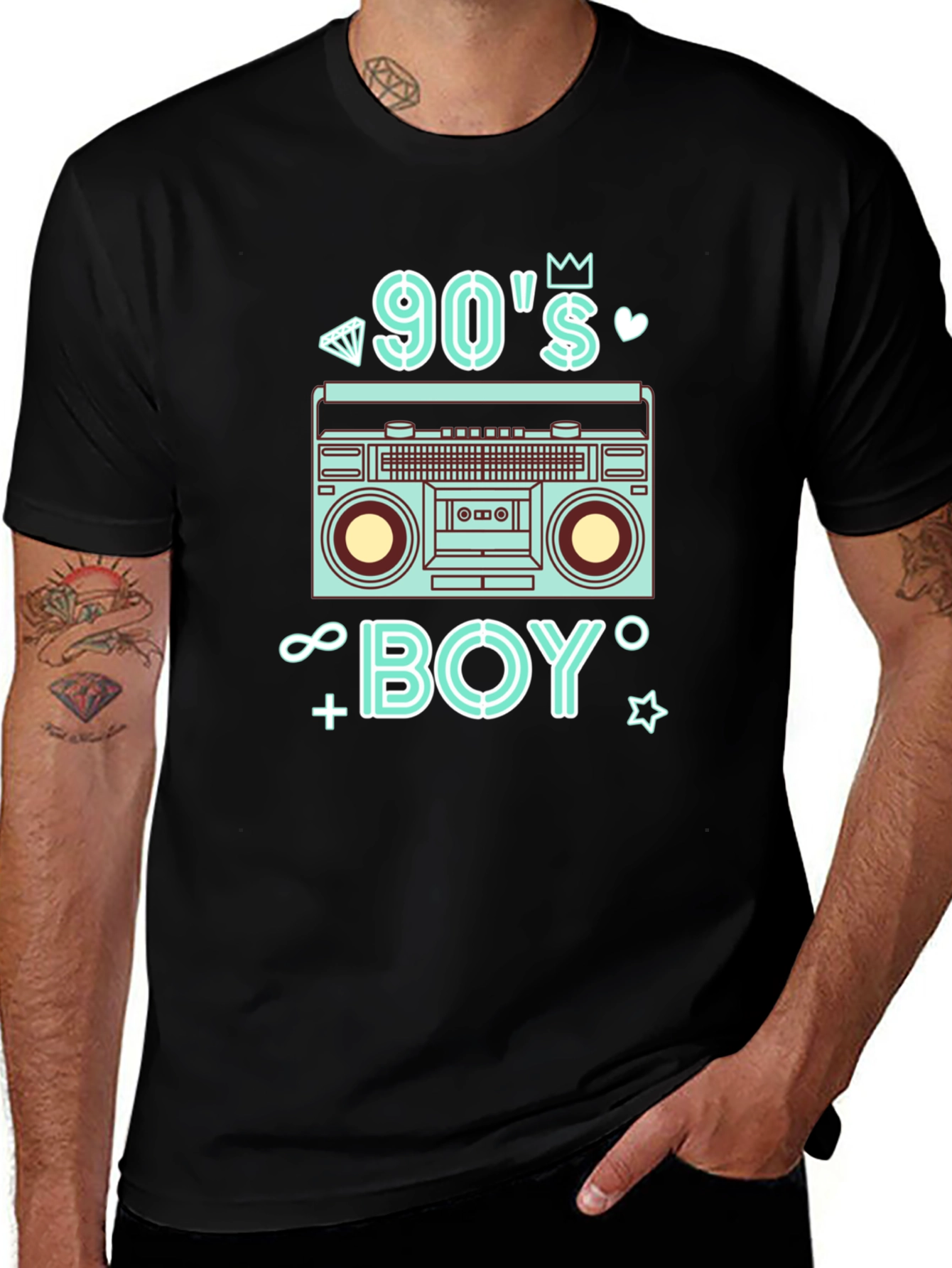 90s Boy Black Graphic Tee