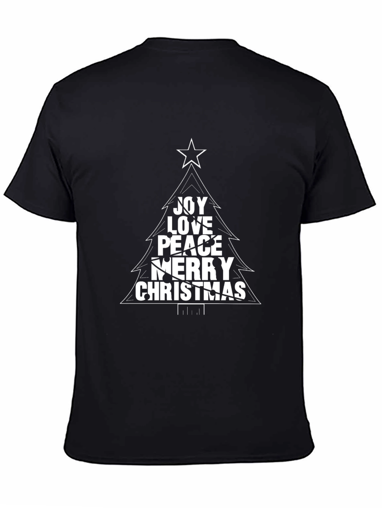 Joy Love Peace Christmas Tree Graphic T-Shirt