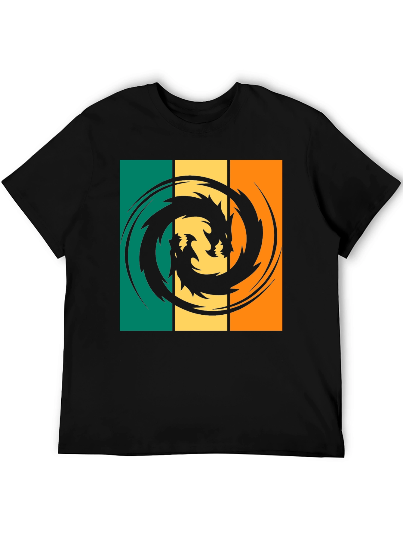 Dragon Swirl Graphic T-Shirt - Retro Style