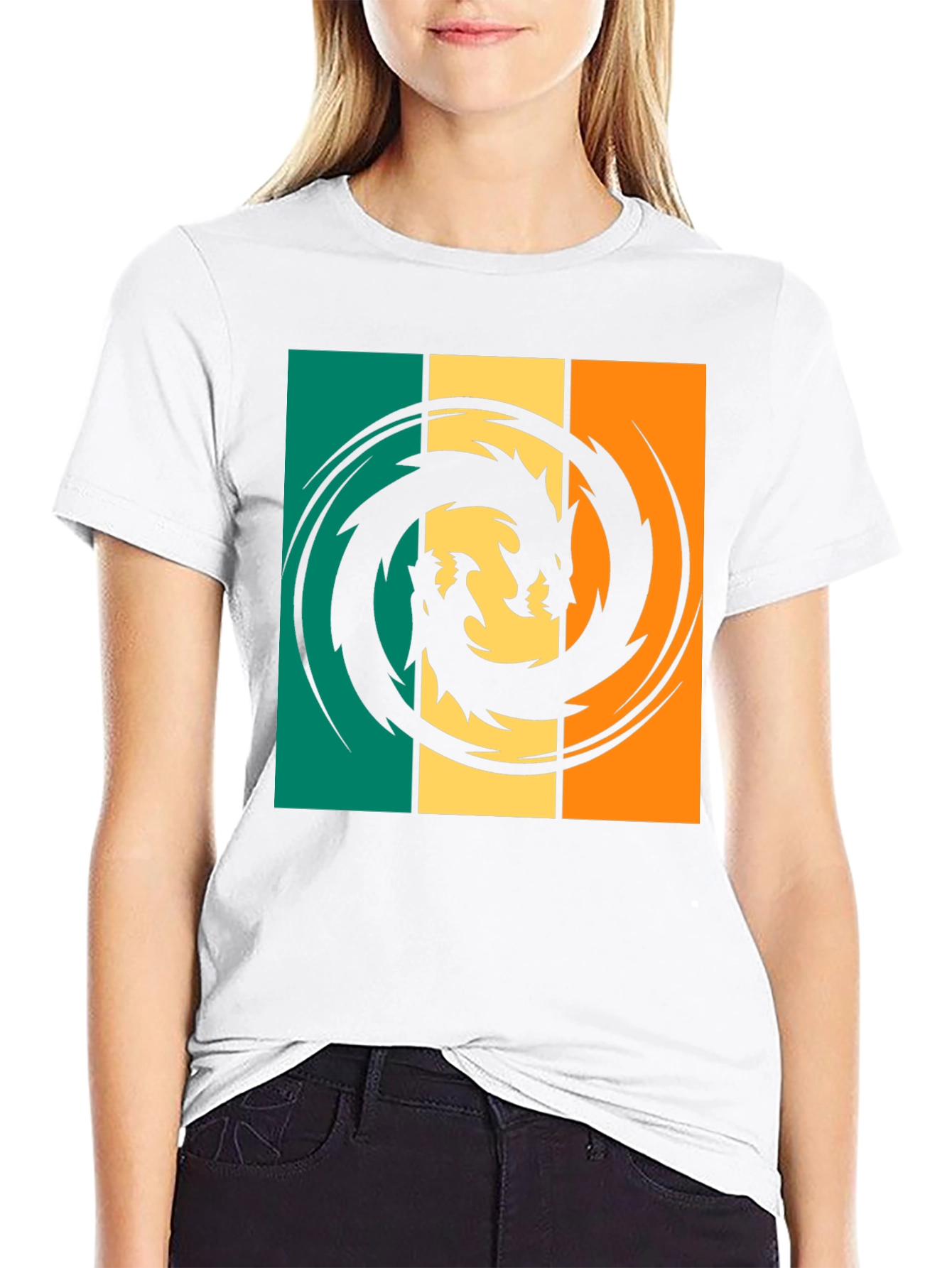 Dragon Swirl Graphic T-Shirt - Retro Style