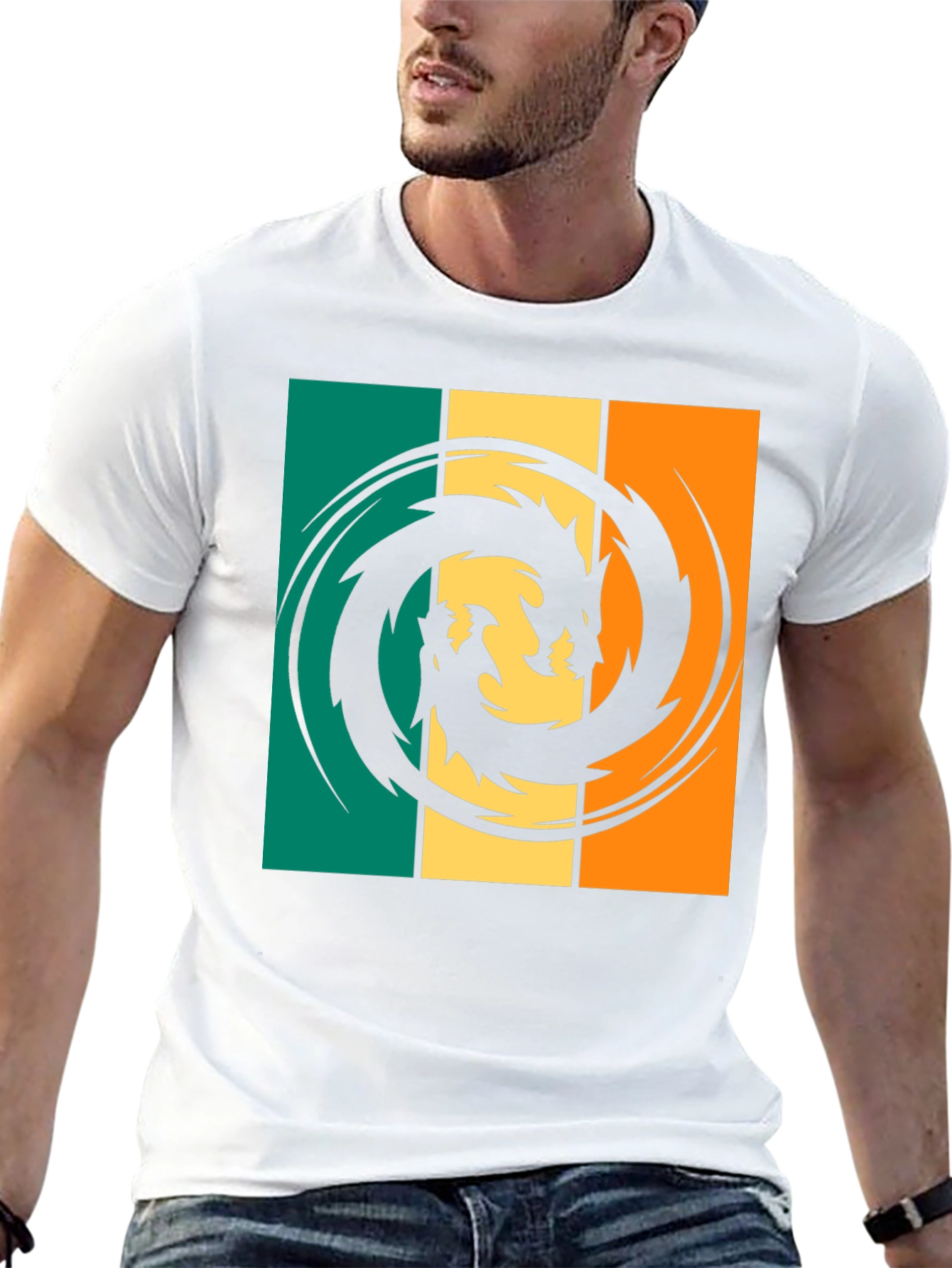 Dragon Swirl Graphic T-Shirt - Retro Style