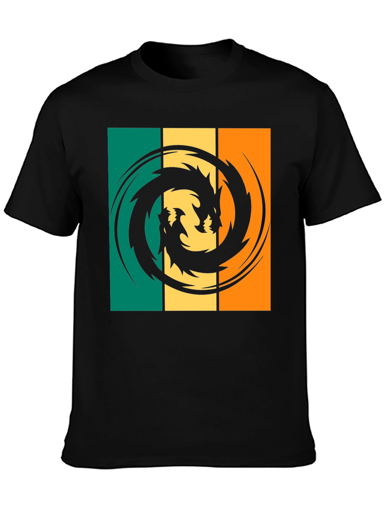 Dragon Swirl Graphic T-Shirt - Retro Style