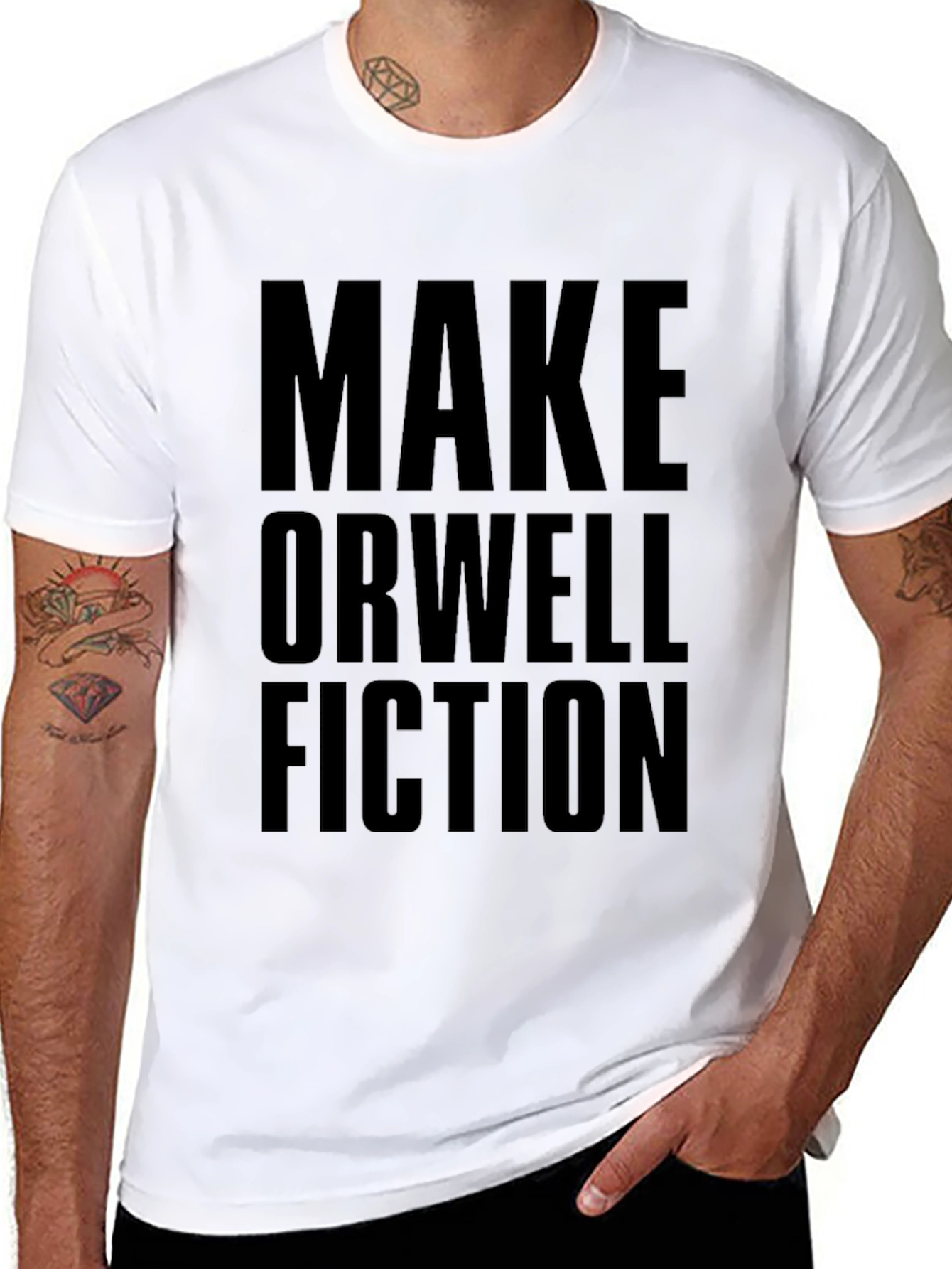 Make Orwell Fiction Black Graphic Tee