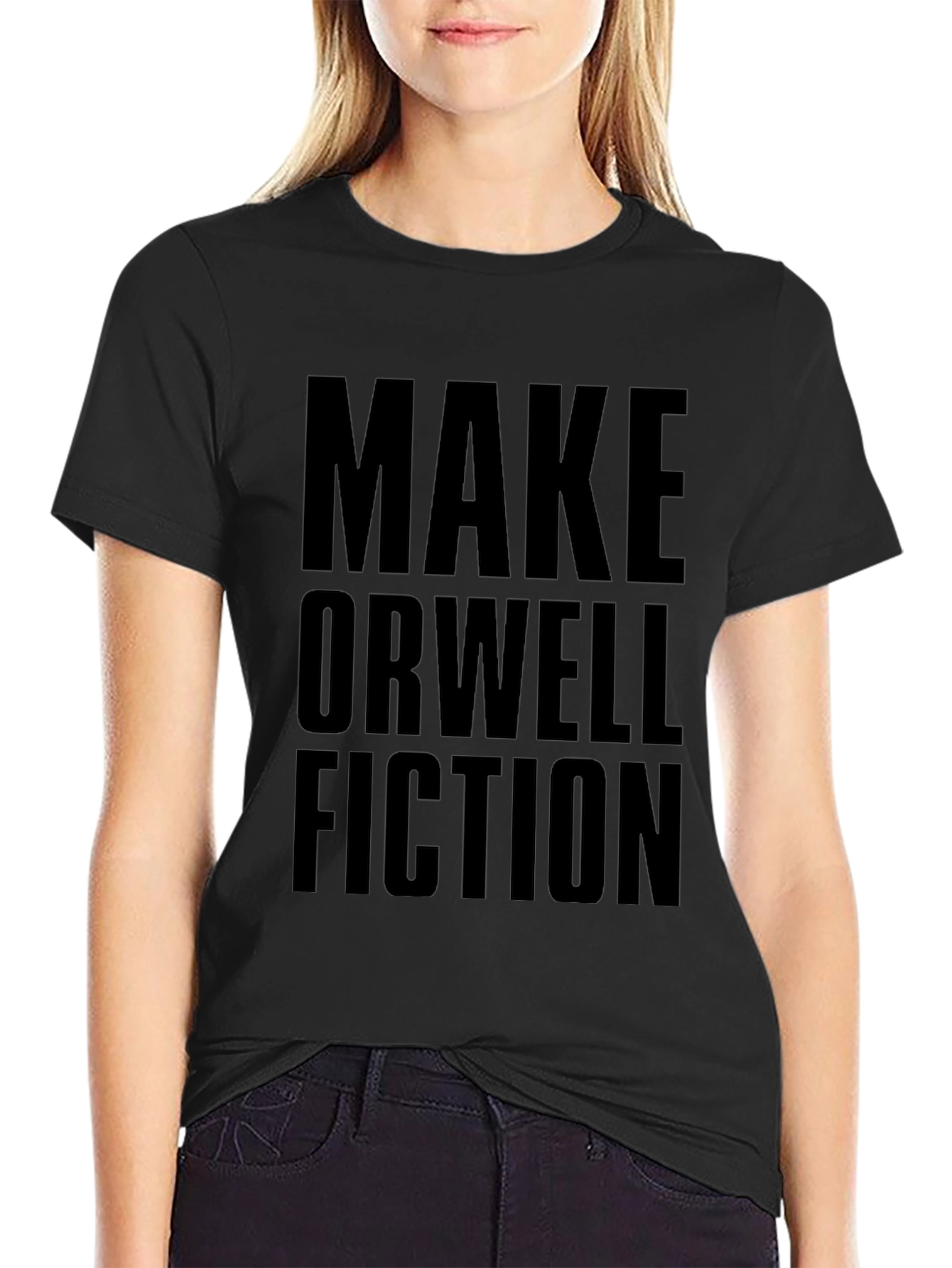 Make Orwell Fiction Black Graphic Tee