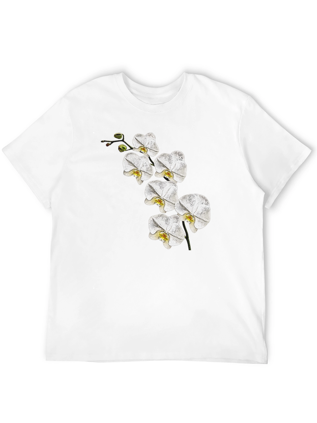 Orchid Flower Graphic T-Shirt - Classic Black