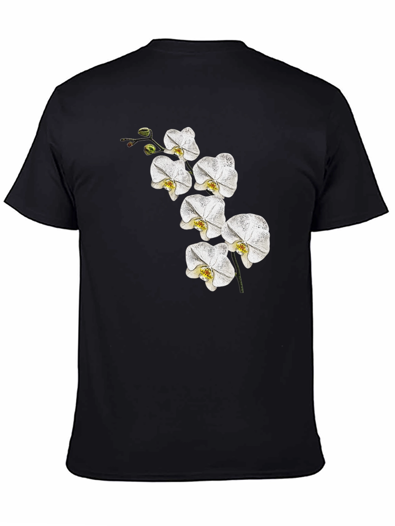 Orchid Flower Graphic T-Shirt - Classic Black