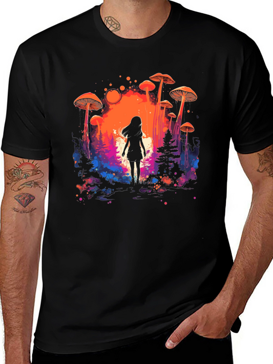 Mystical Mushroom Forest Graphic Tee