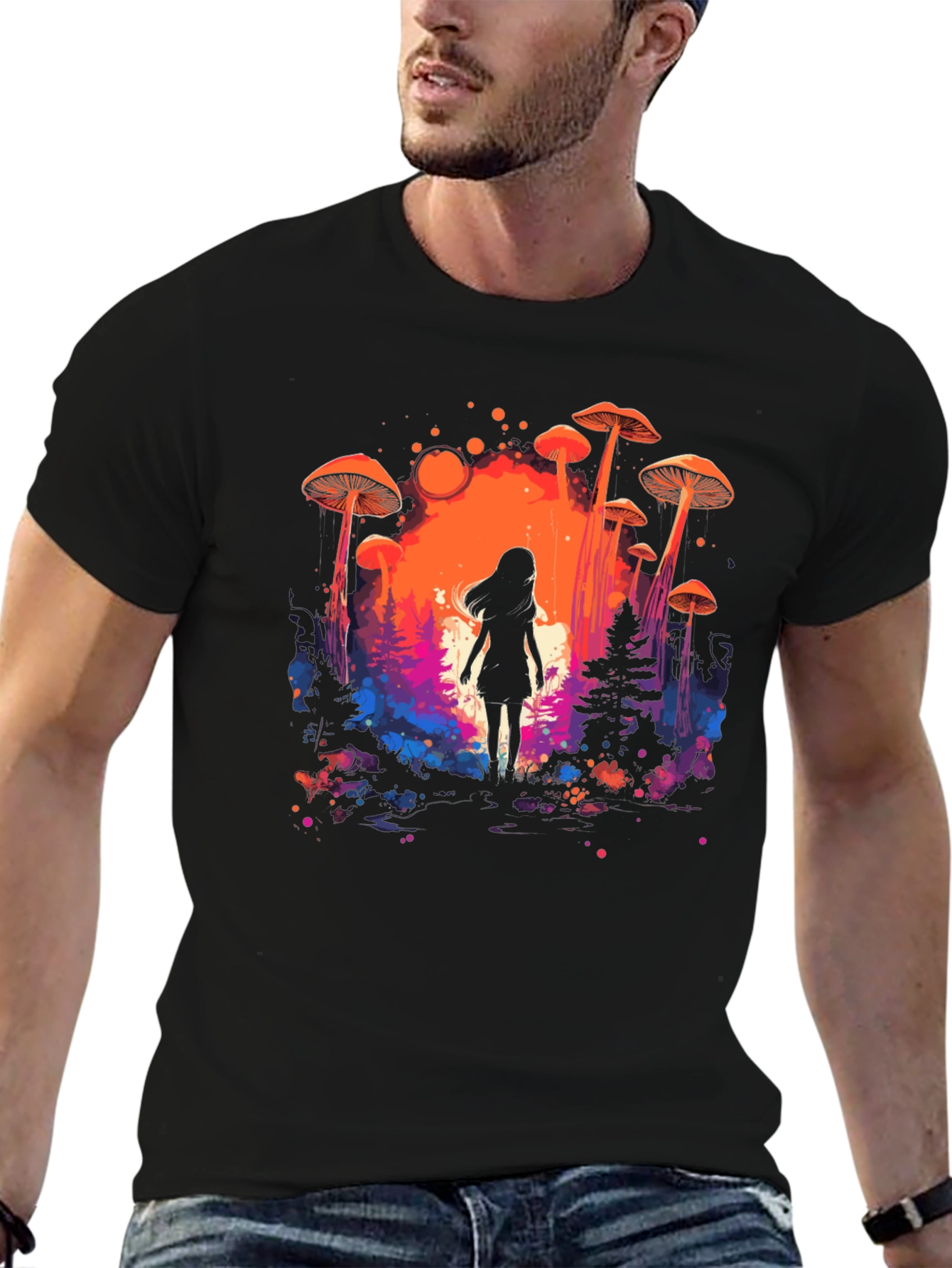Mystical Mushroom Forest Graphic Tee