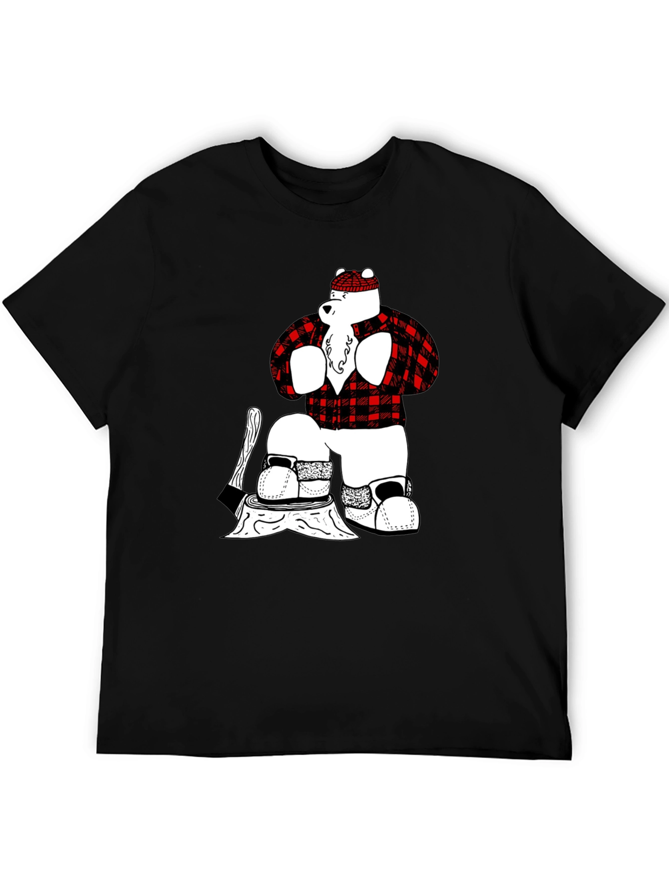 Lumberjack Bear Graphic T-Shirt
