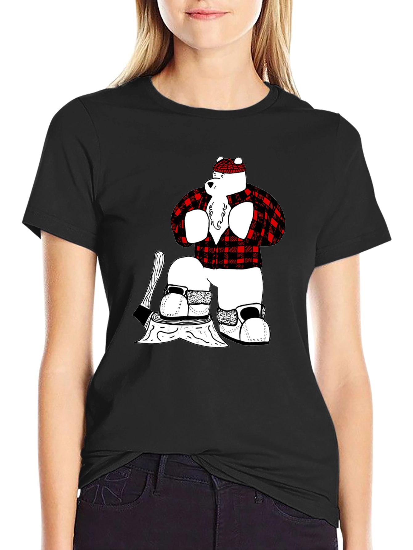 Lumberjack Bear Graphic T-Shirt